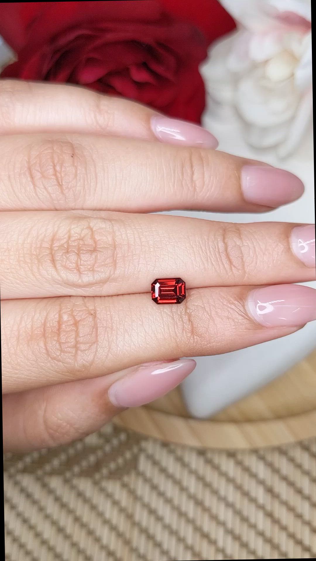 0.98 Ct. Reddish Orange Hessonite Garnet from Madagascar Size Video
