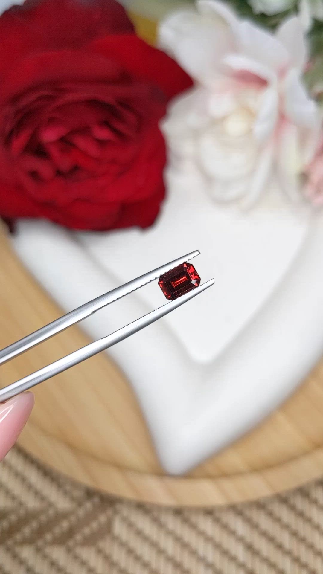 0.98 Ct. Reddish Orange Hessonite Garnet from Madagascar Size Video