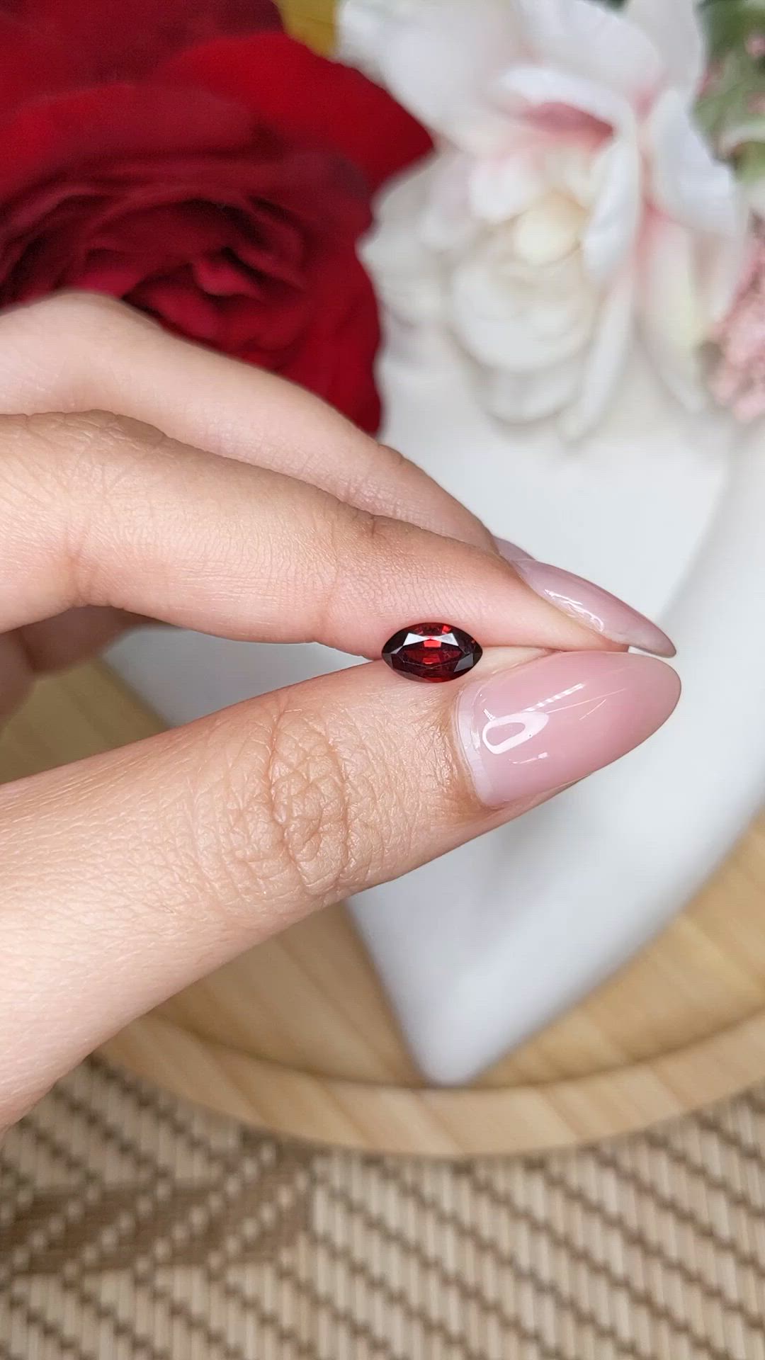 0.96 Ct. Reddish Orange Hessonite Garnet from Madagascar Size Video