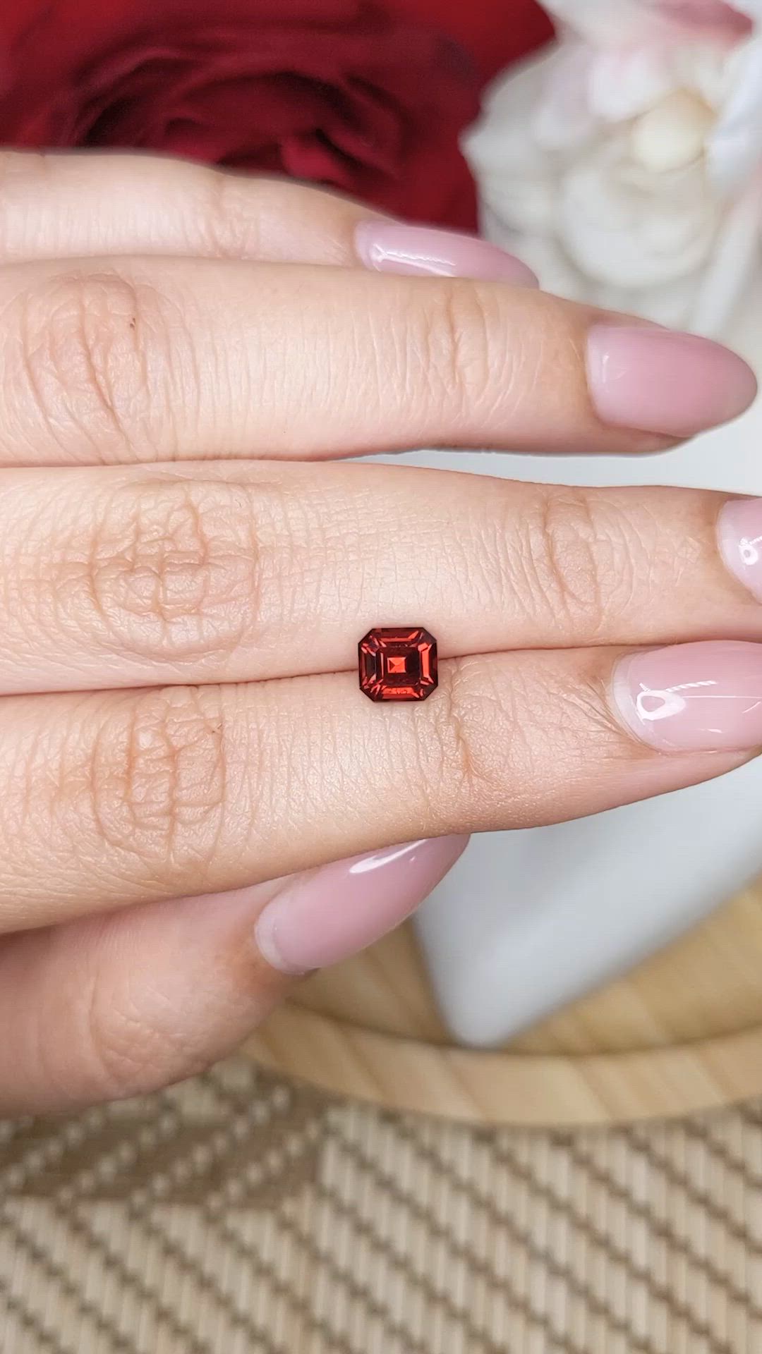 1.00 Ct. Orange Hessonite Garnet from Madagascar Size Video