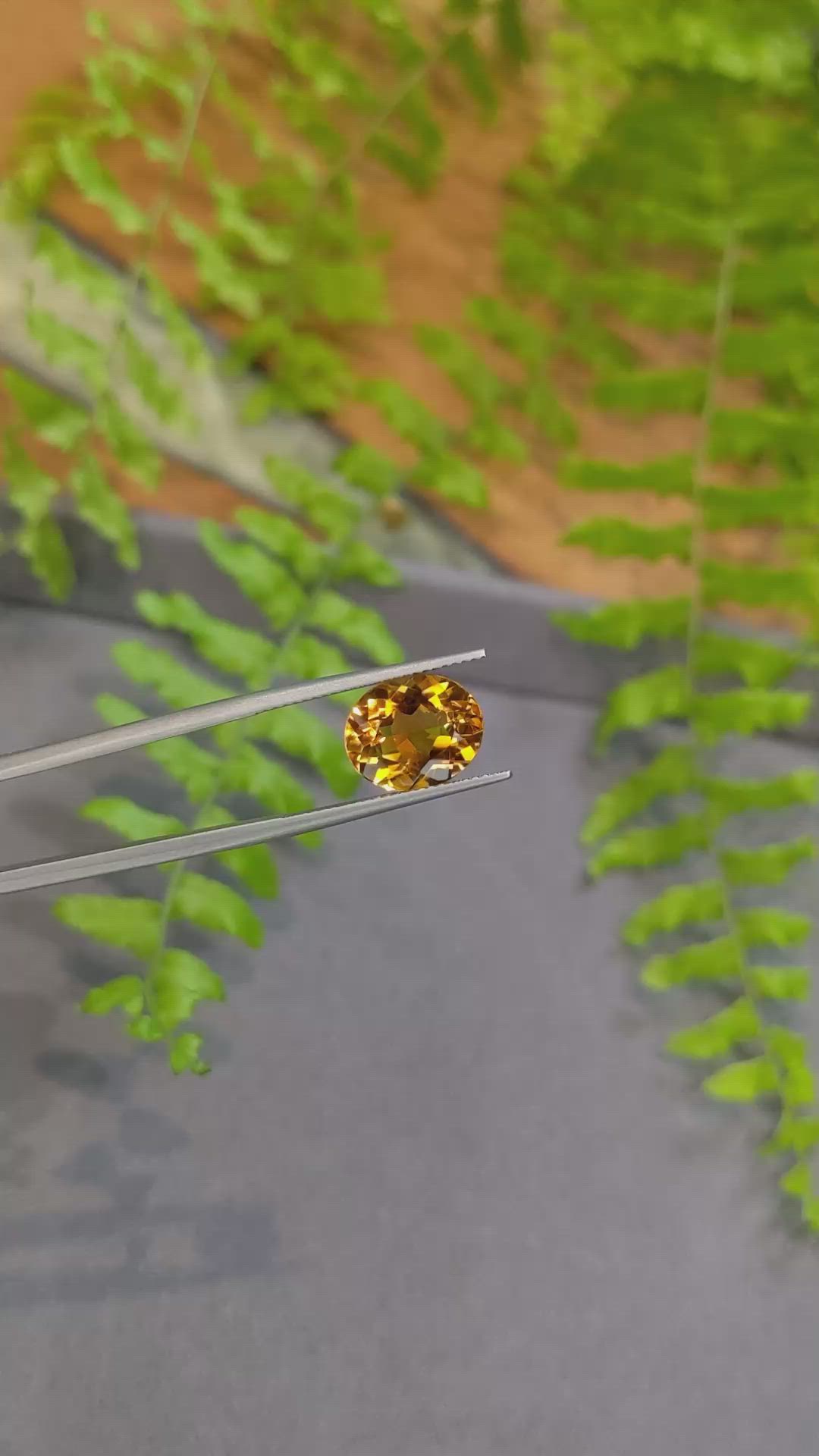4.45 Ct. Yellowish Orange Citrine from Brazil Size Video
