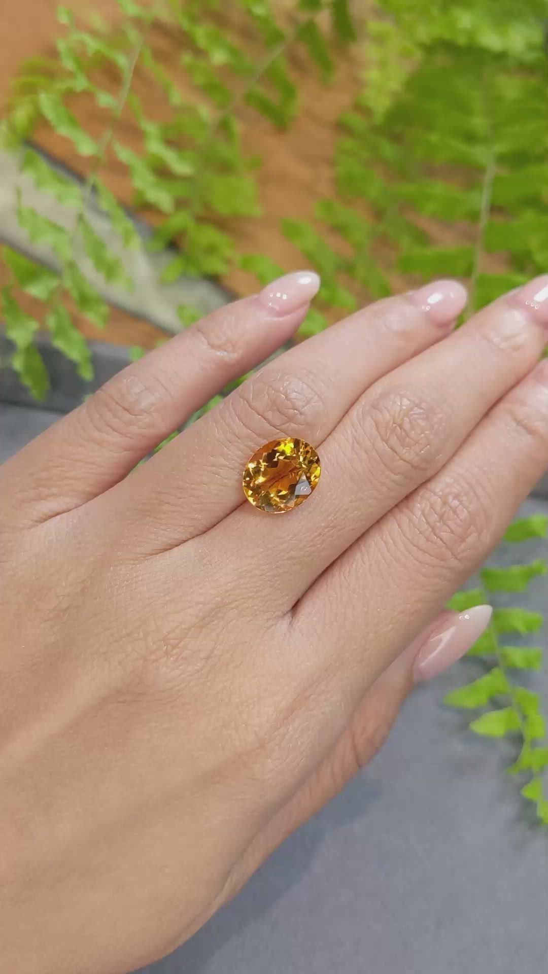 4.45 Ct. Yellowish Orange Citrine from Brazil Size Video