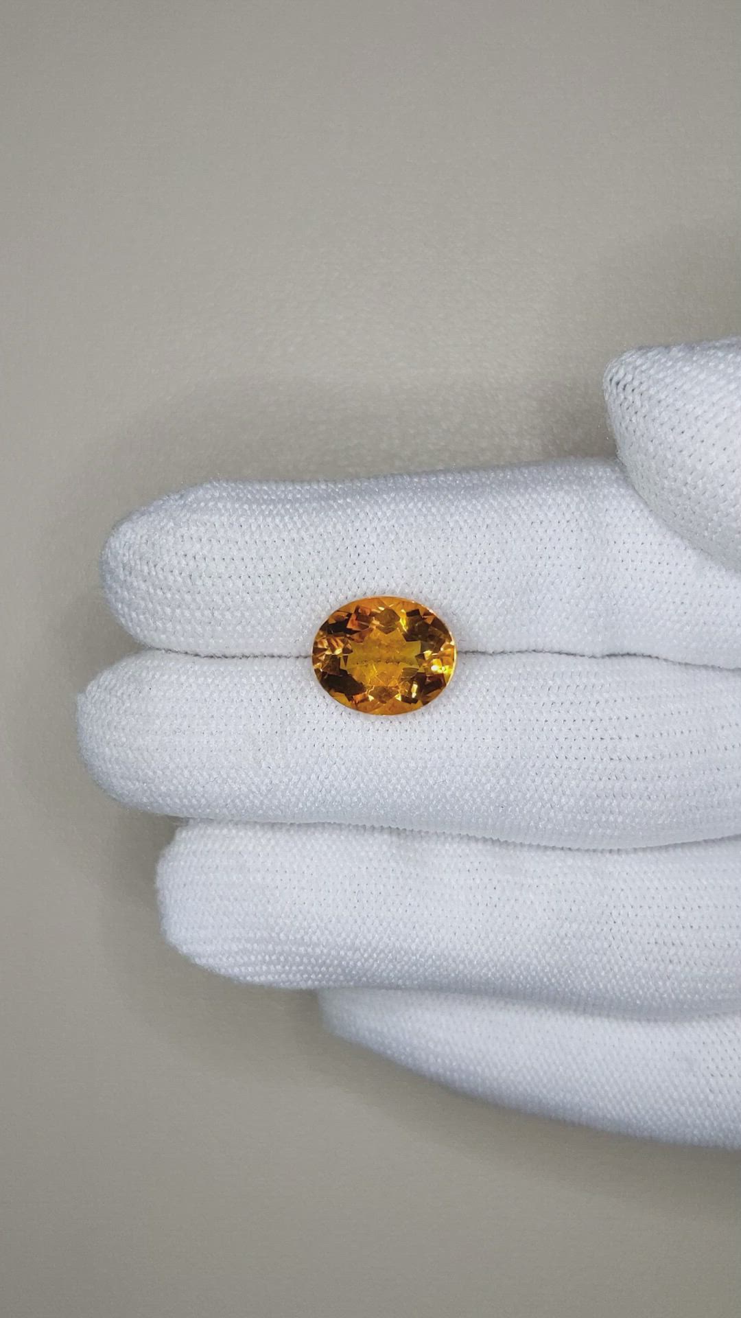 4.45 Ct. Yellowish Orange Citrine from Brazil Size Video