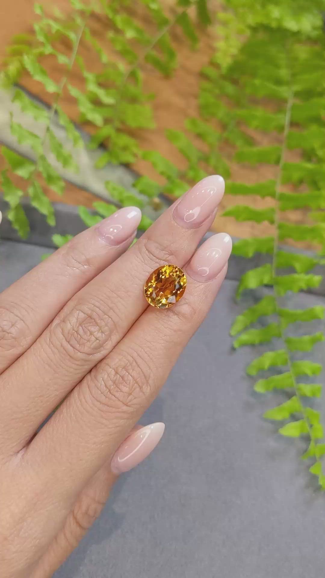 4.45 Ct. Yellowish Orange Citrine from Brazil Size Video