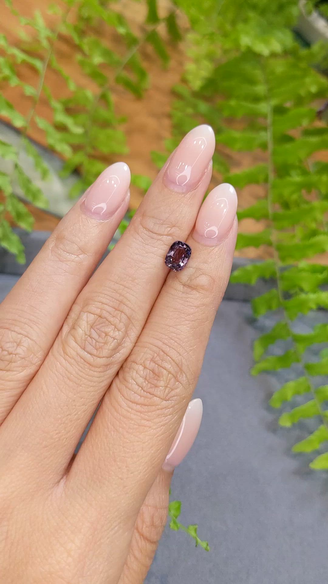 1.35 Ct. Purplish Grey Spinel from Burma (Myanmar) Size Video