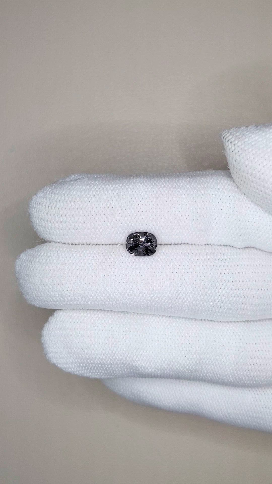 1.18 Ct. Purplish Grey Spinel from Burma (Myanmar) Size Video
