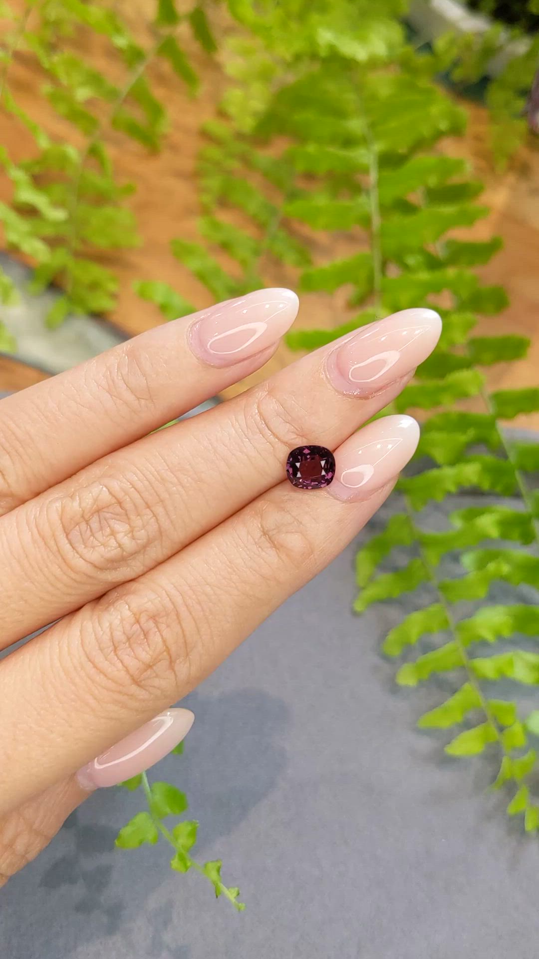 1.28 Ct. Pinkish Purple Spinel from Burma (Myanmar) Size Video