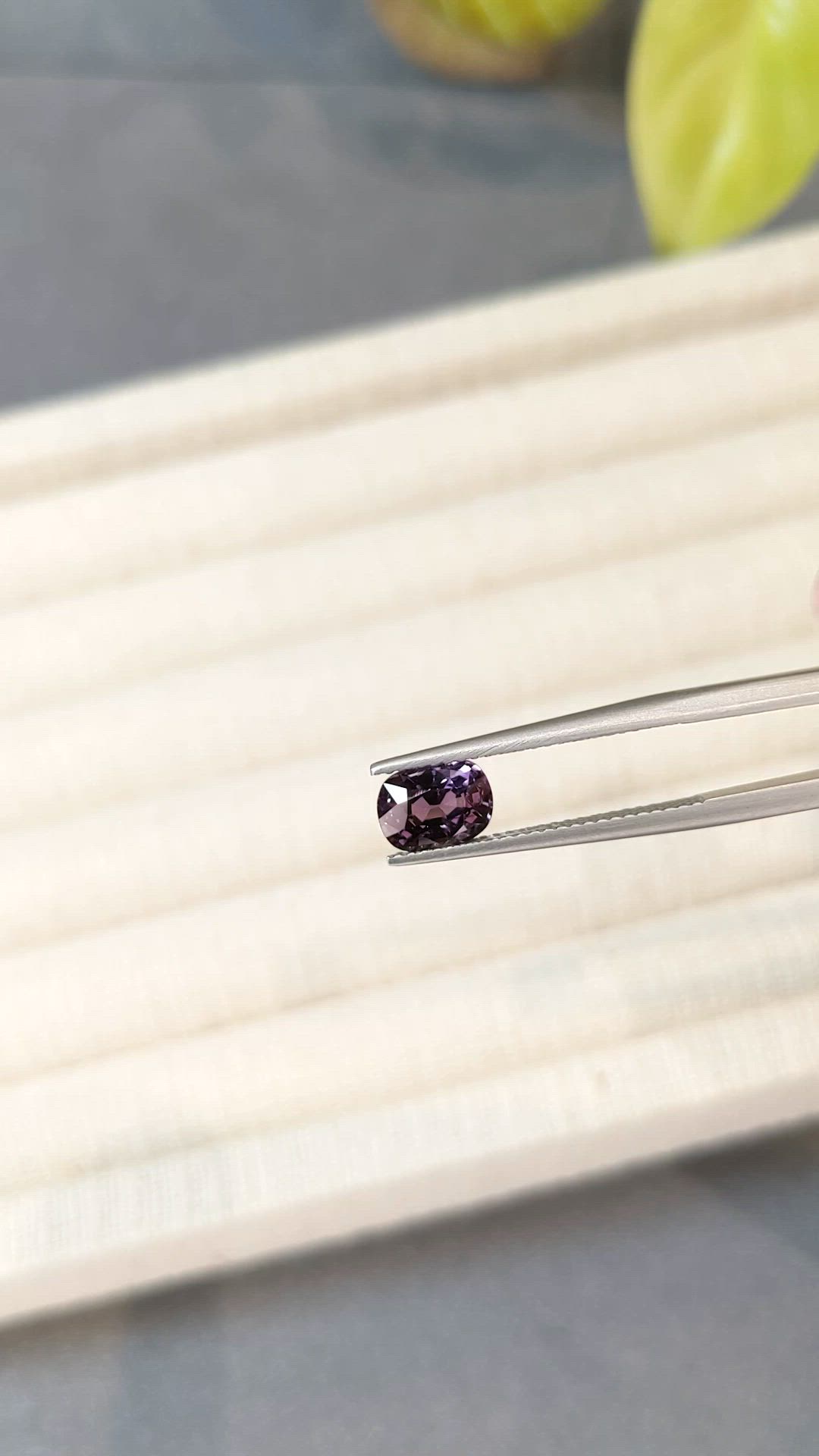 1.52 Ct. Pinkish Purple Spinel from Burma (Myanmar) Size Video