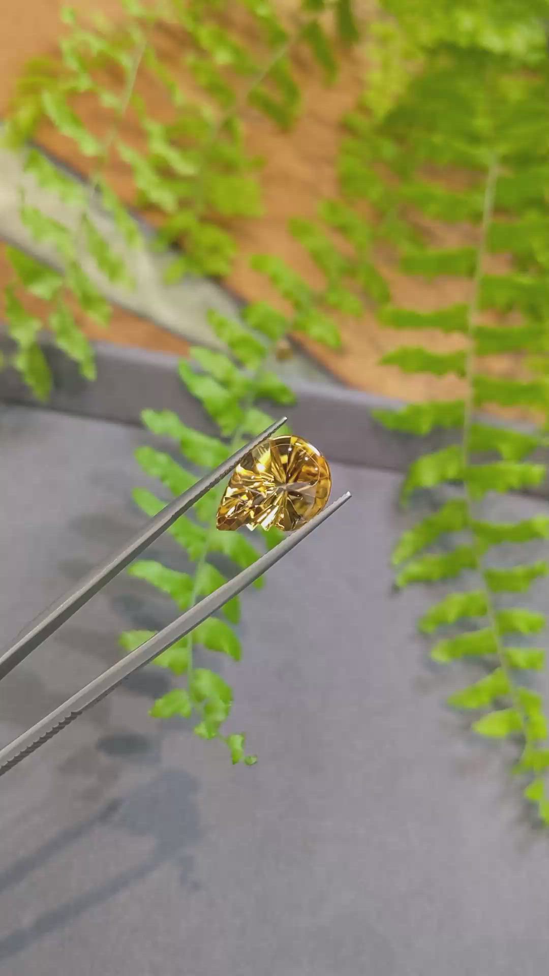 8.45 Ct. Orangish Yellow Citrine from Brazil Size Video