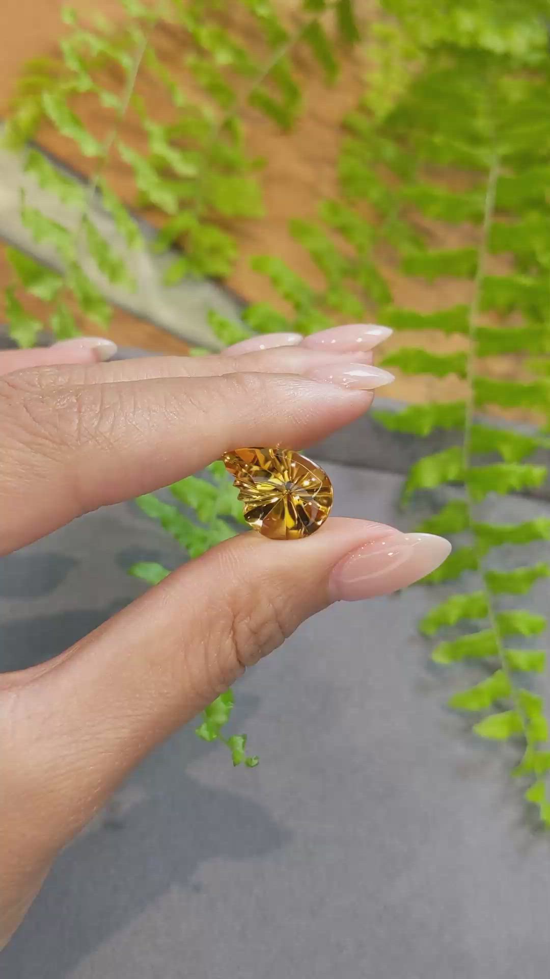 8.45 Ct. Orangish Yellow Citrine from Brazil Size Video