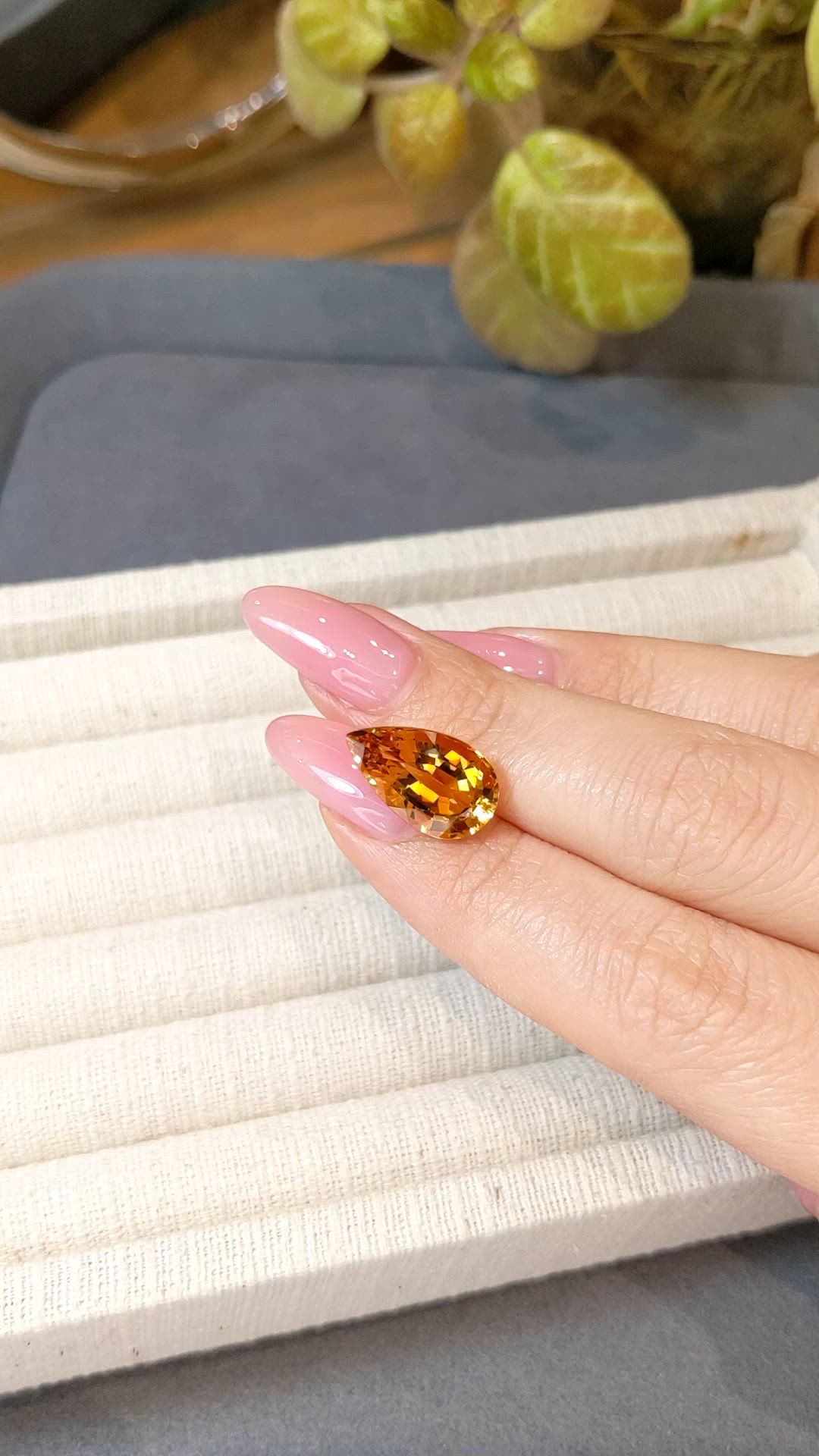 6.72 Ct. Yellowish Orange Citrine from Brazil Size Video