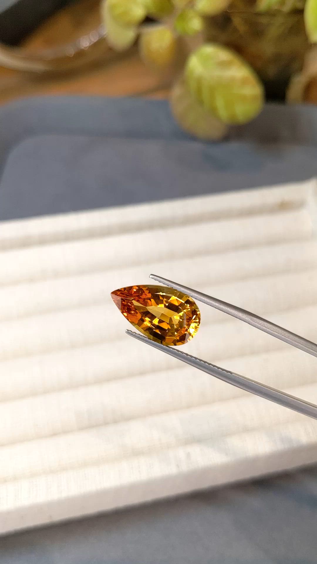 6.72 Ct. Yellowish Orange Citrine from Brazil Size Video