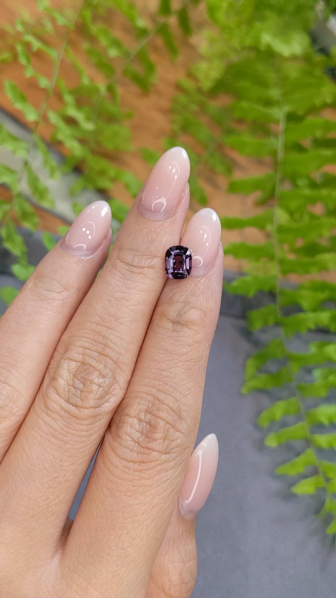 1.20 Ct. Purplish Grey Spinel from Burma (Myanmar) Size Video