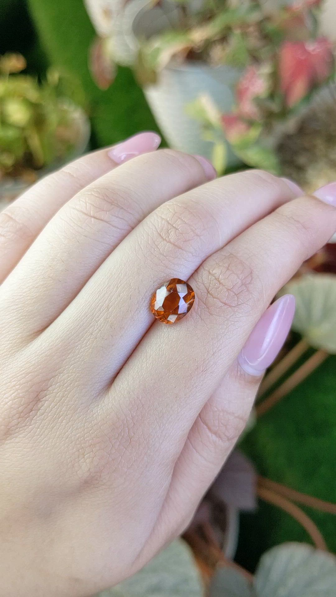 3.17 Ct. Orange Hessonite Garnet from Madagascar Size Video