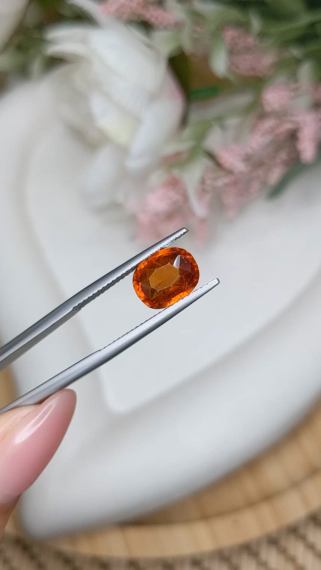 3.17 Ct. Orange Hessonite Garnet from Madagascar Size Video