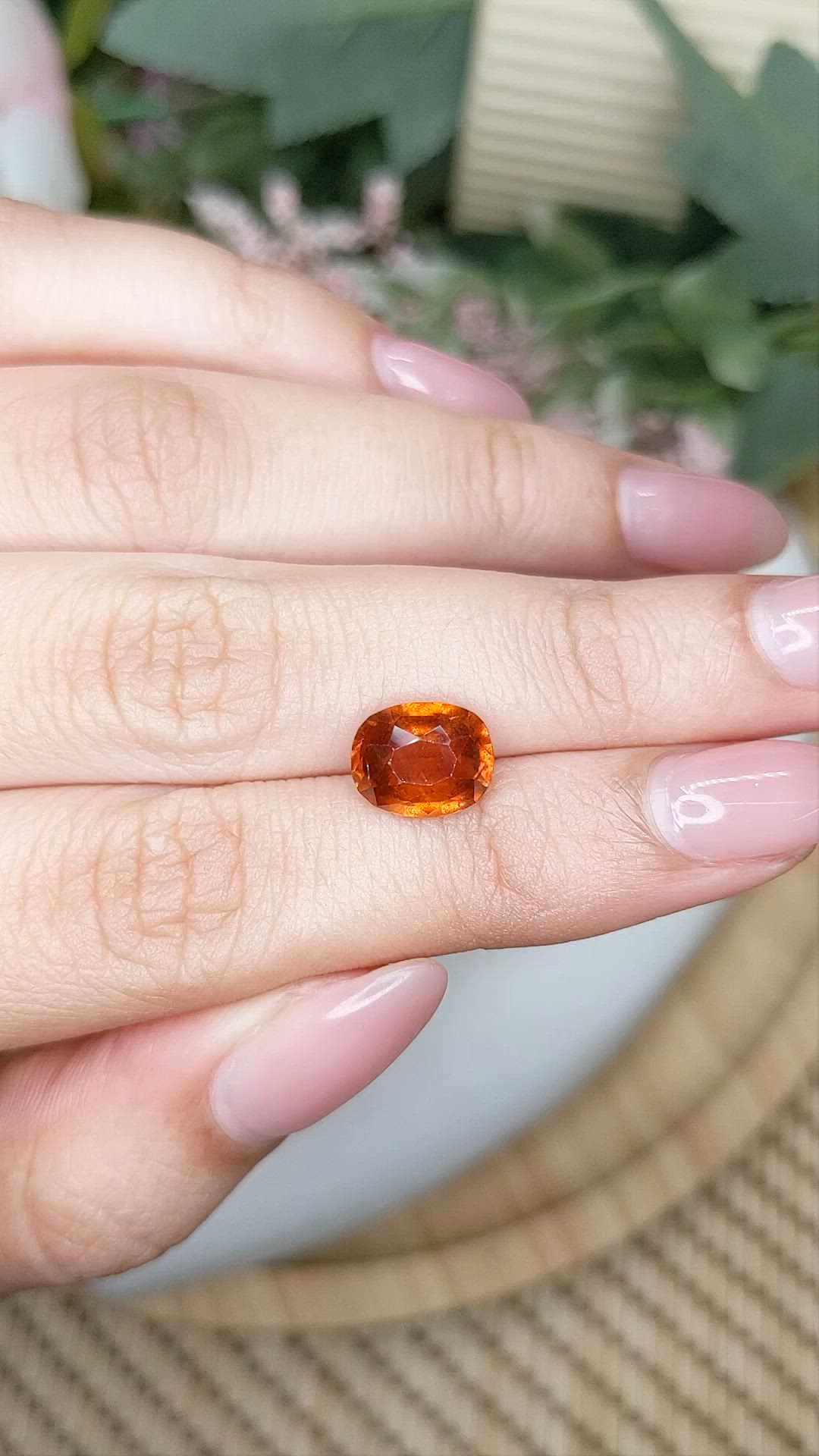 3.17 Ct. Orange Hessonite Garnet from Madagascar Size Video