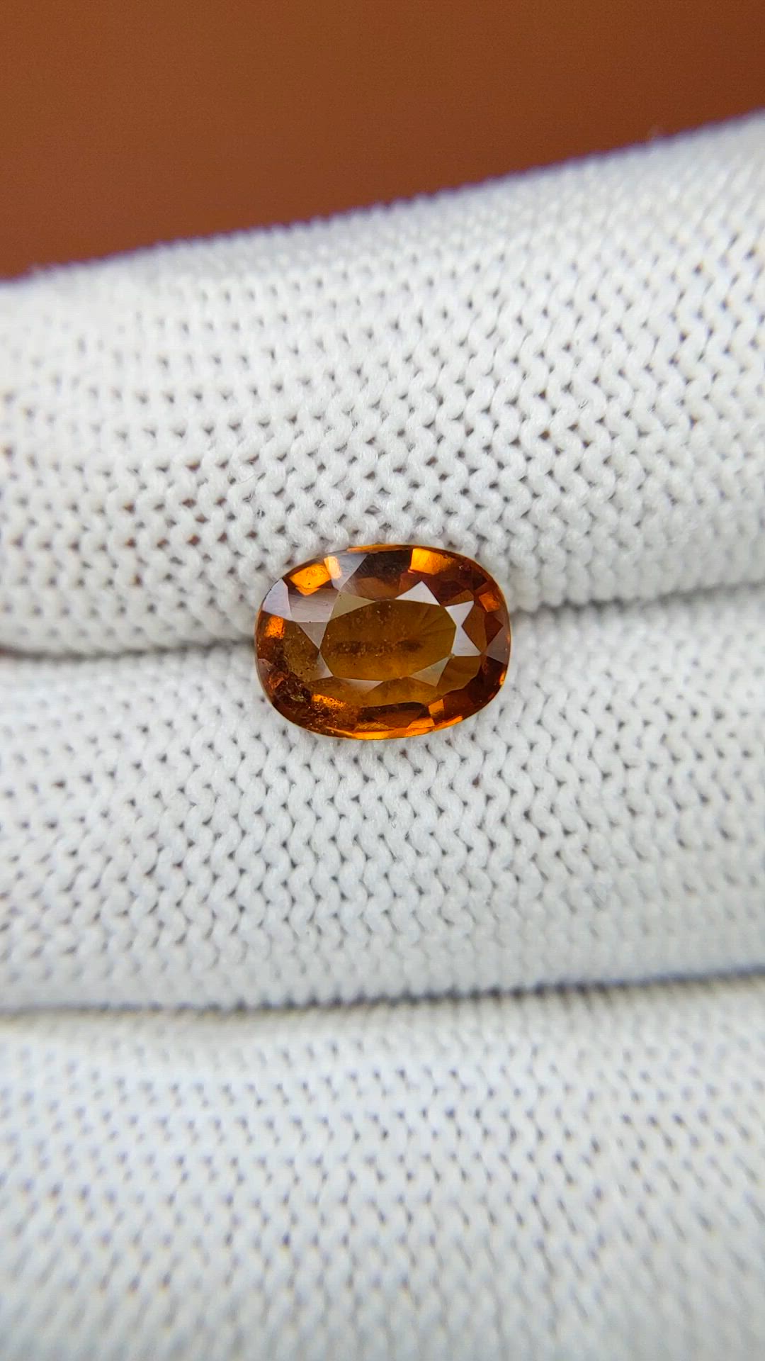 2.77 Ct. Orange Hessonite Garnet from Madagascar Size Video