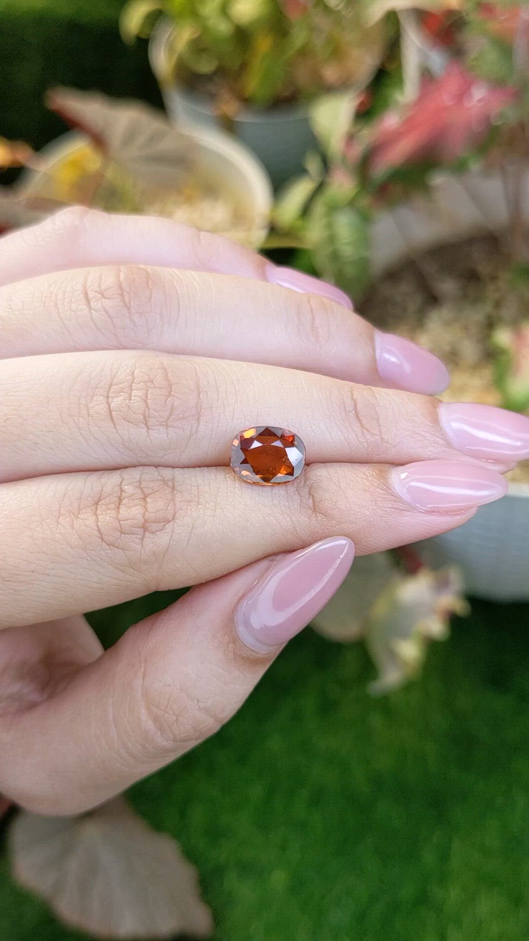 2.77 Ct. Orange Hessonite Garnet from Madagascar Size Video