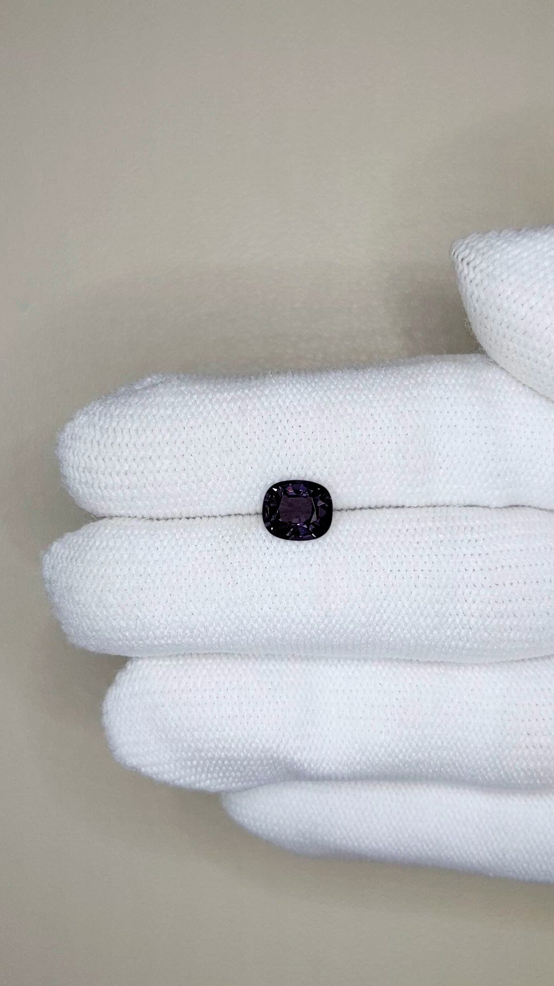 1.46 Ct. Purplish Grey Spinel from Burma (Myanmar) Size Video