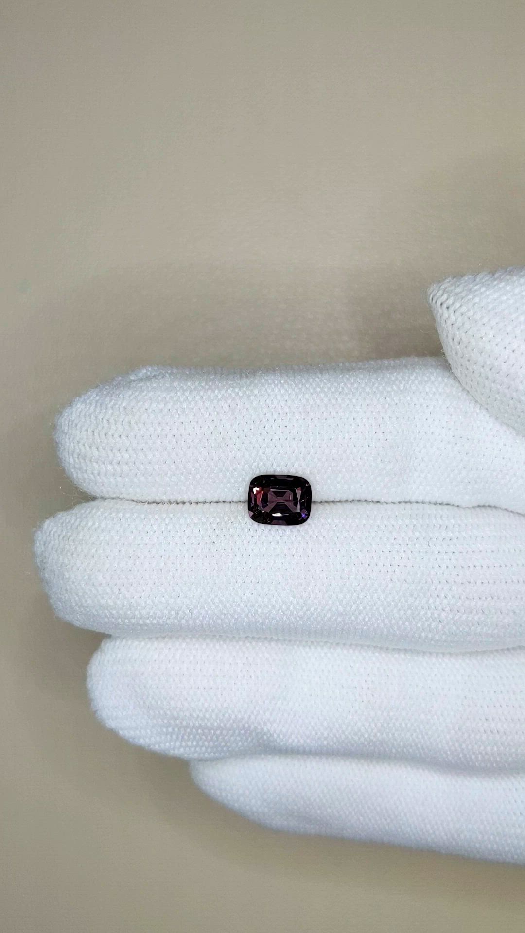 1.25 Ct. Pinkish Purple Spinel from Burma (Myanmar) Size Video