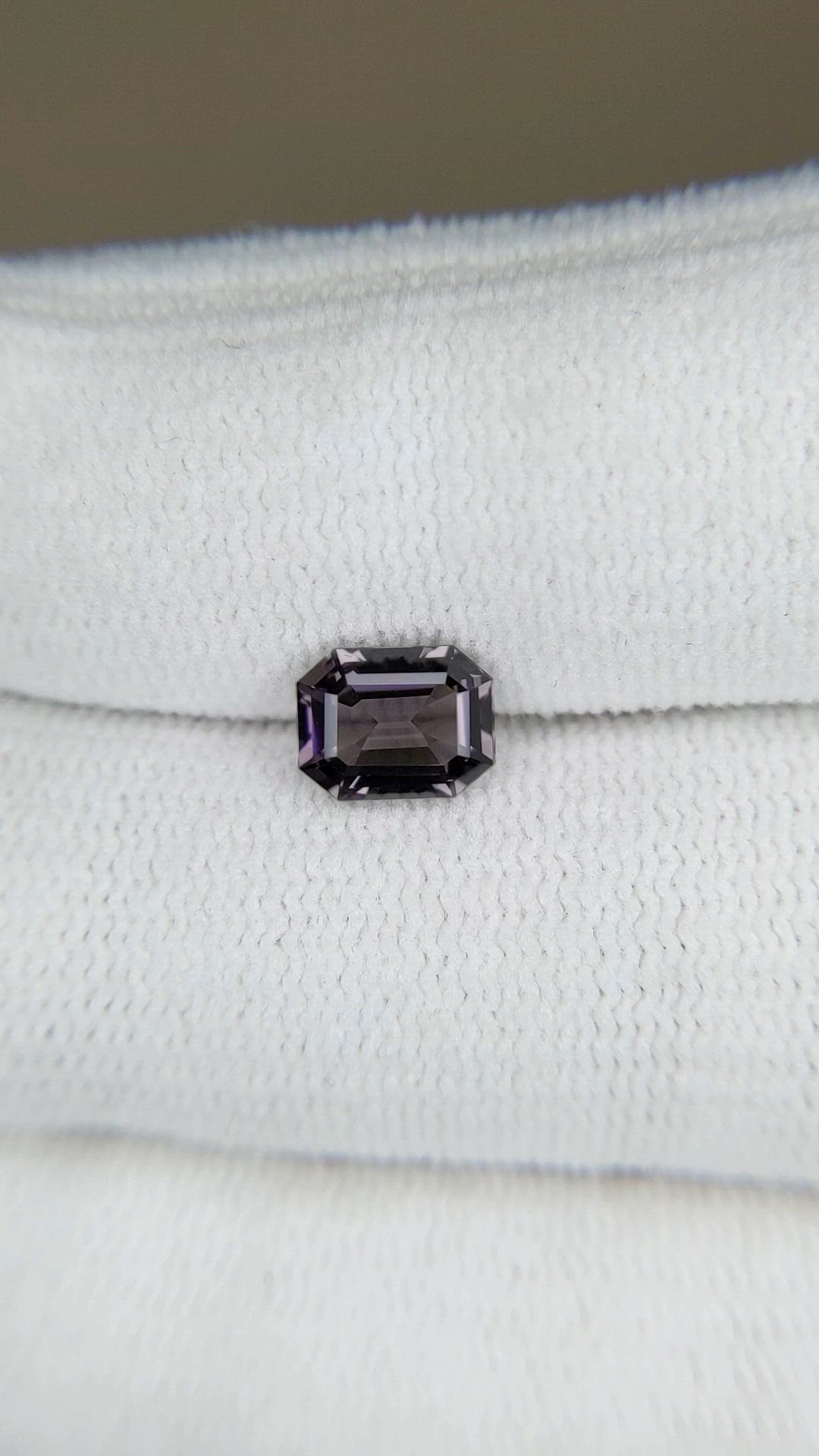 1.21 Ct. Purplish Grey Spinel from Burma (Myanmar) Size Video