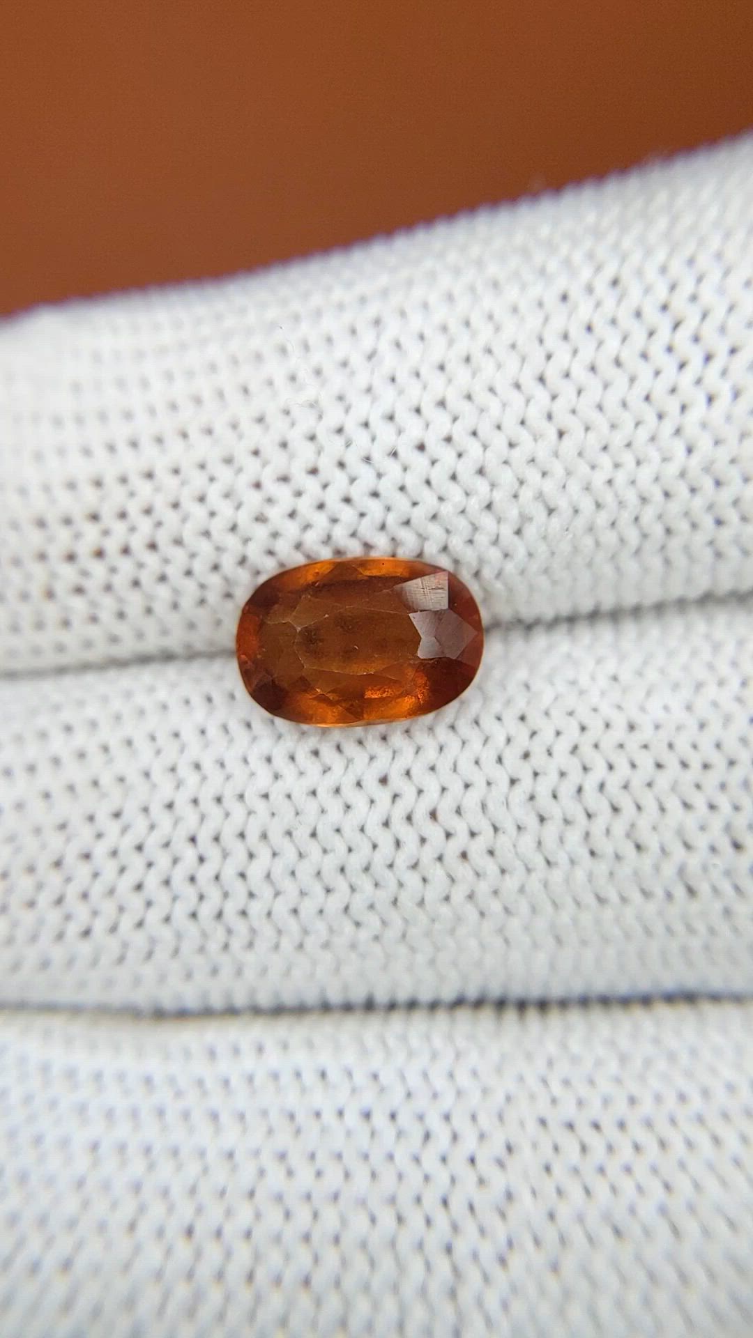 2.68 Ct. Orange Hessonite Garnet from Madagascar Size Video