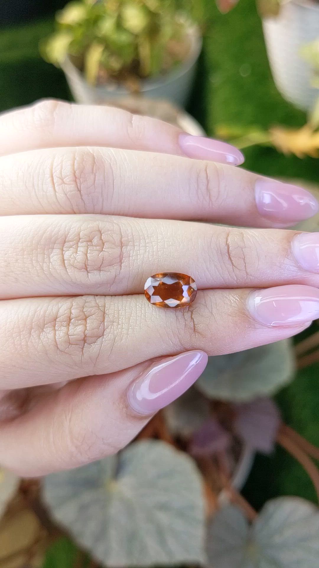 2.68 Ct. Orange Hessonite Garnet from Madagascar Size Video
