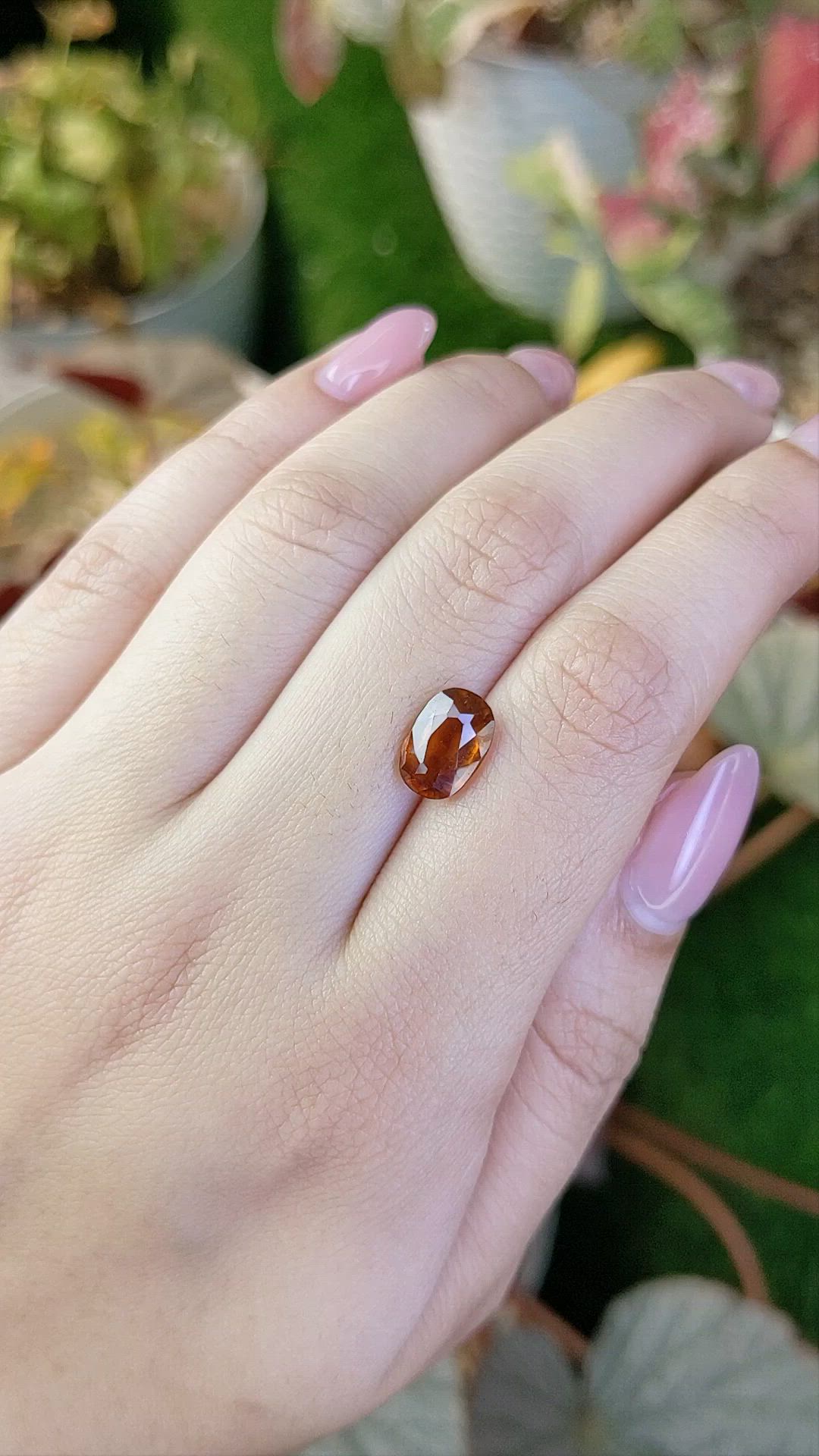 2.68 Ct. Orange Hessonite Garnet from Madagascar Size Video