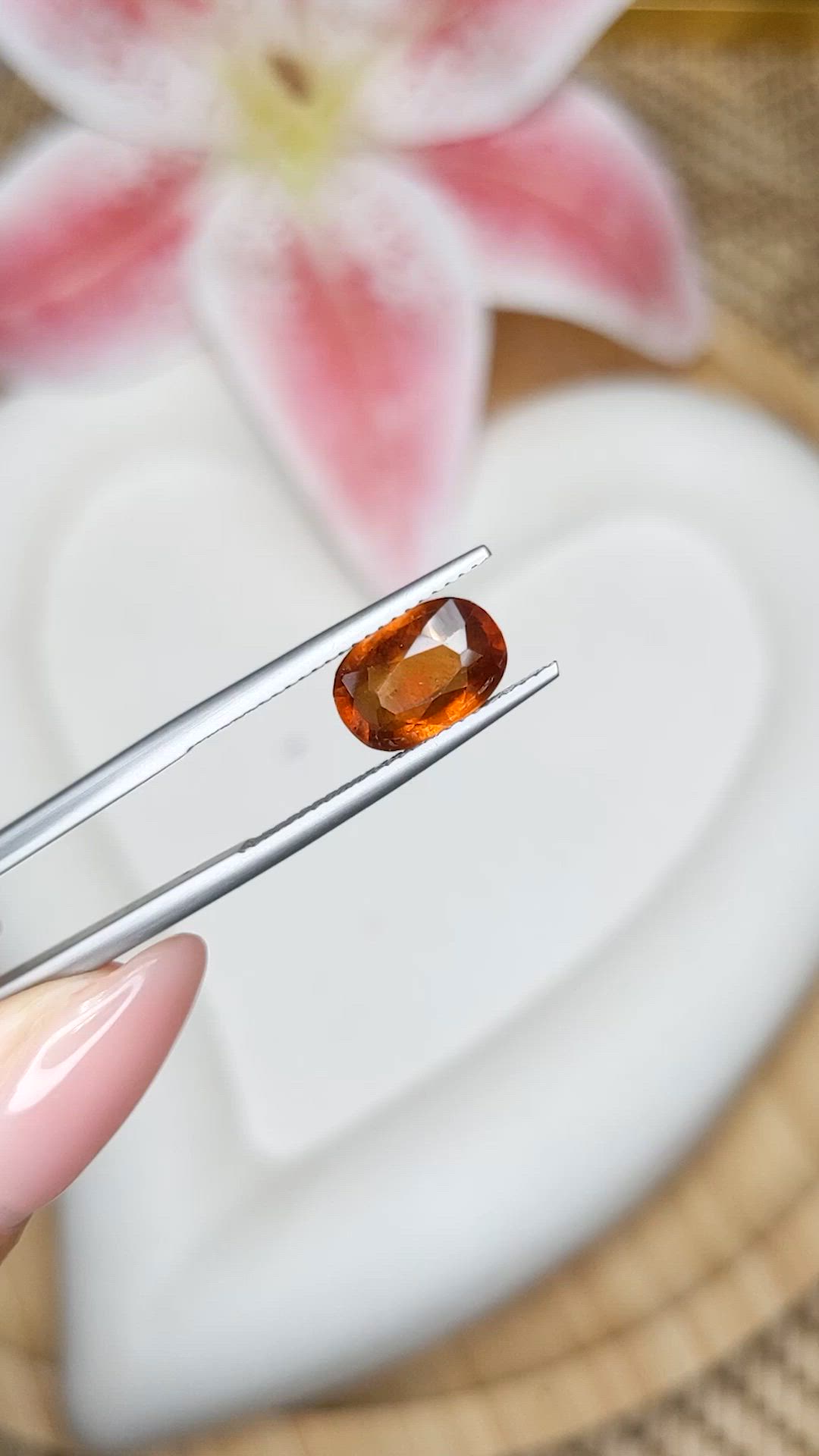 2.68 Ct. Orange Hessonite Garnet from Madagascar Size Video