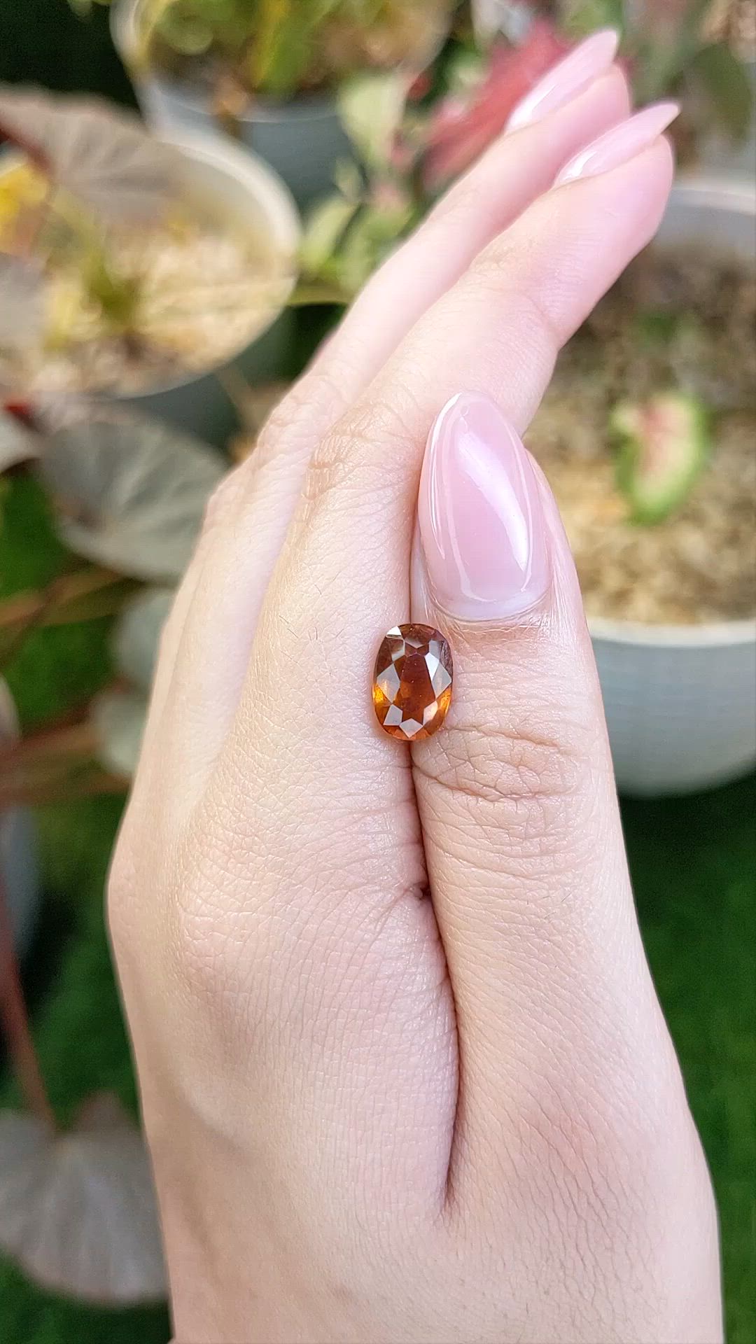 2.68 Ct. Orange Hessonite Garnet from Madagascar Size Video