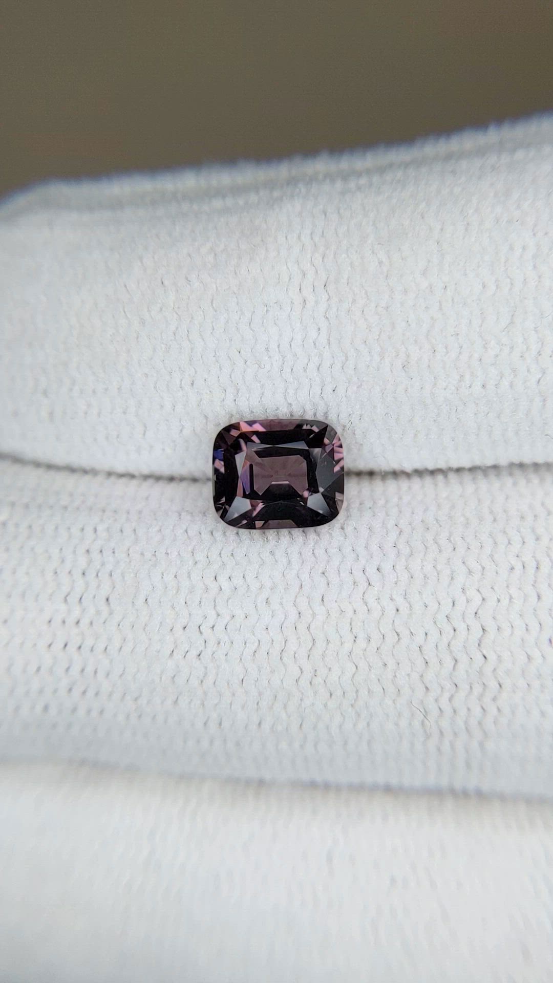 1.41 Ct. Pinkish Purple Spinel from Burma (Myanmar) Size Video