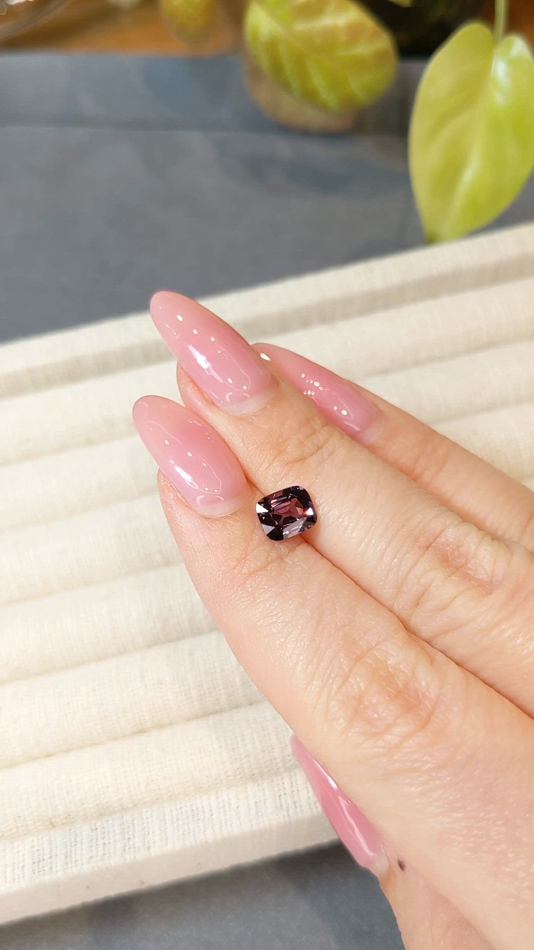 1.41 Ct. Pinkish Purple Spinel from Burma (Myanmar) Size Video