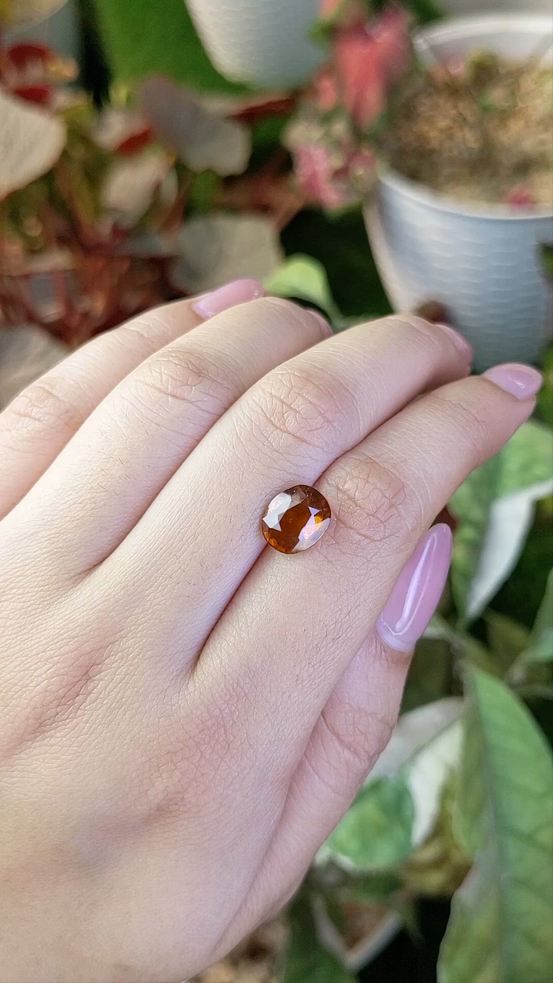 3.10 Ct. Orange Hessonite Garnet from Madagascar Size Video