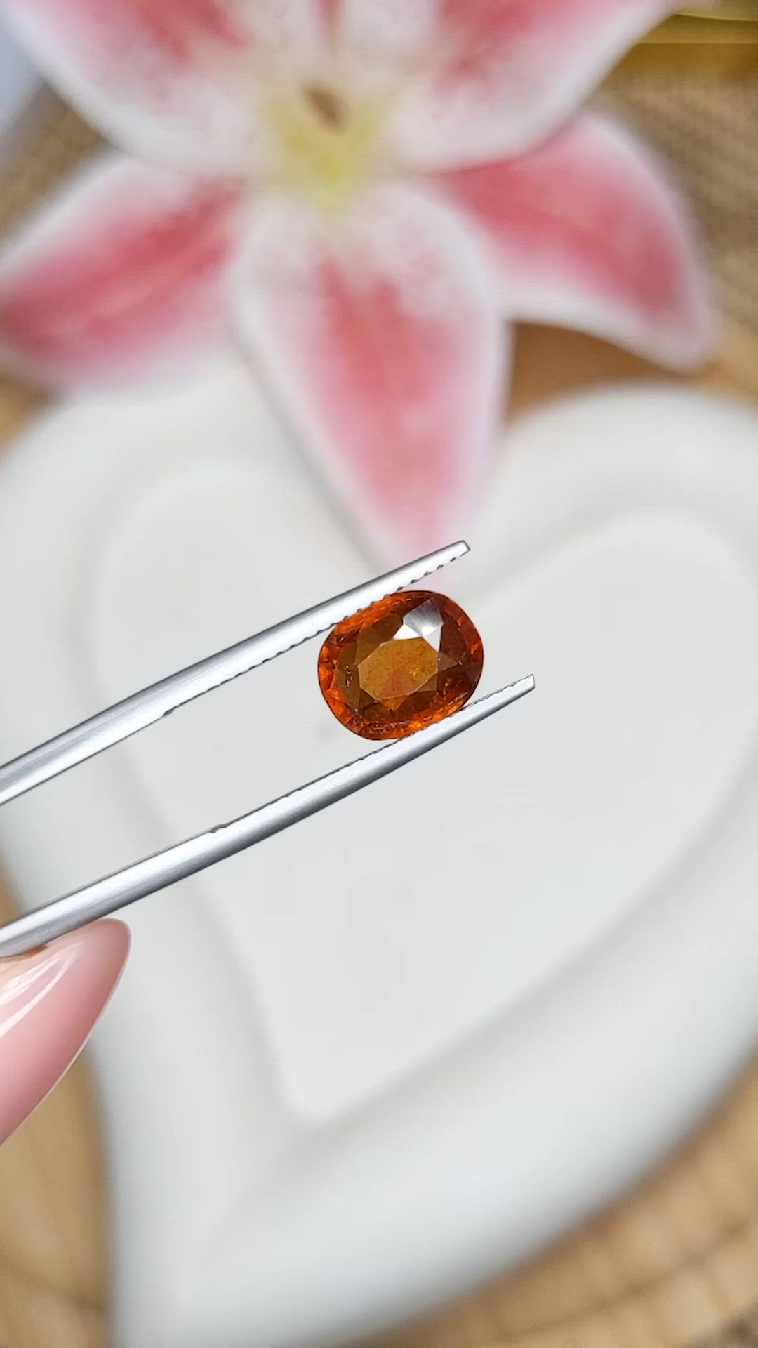 3.10 Ct. Orange Hessonite Garnet from Madagascar Size Video
