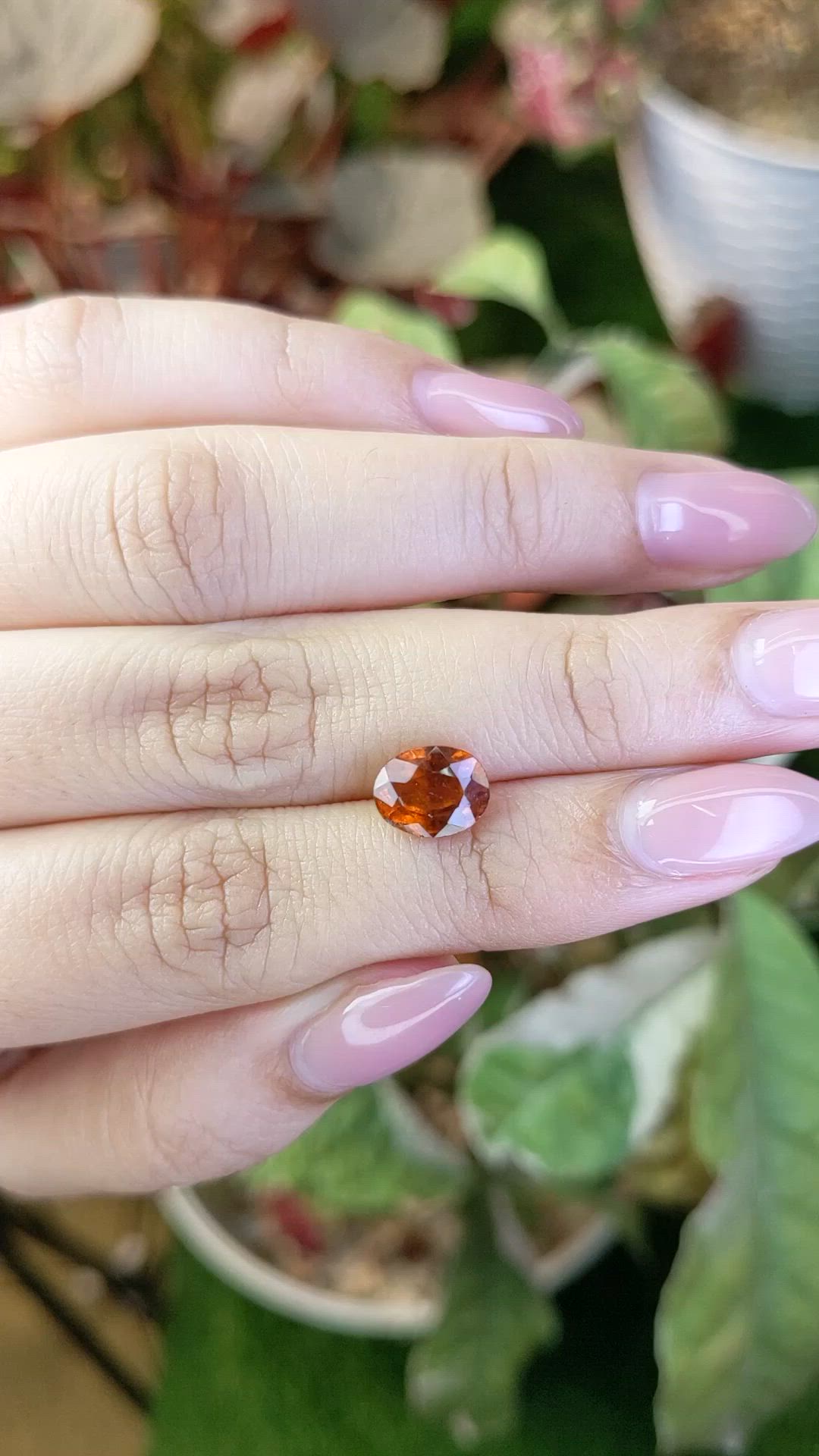 2.37 Ct. Orange Hessonite Garnet from Madagascar Size Video