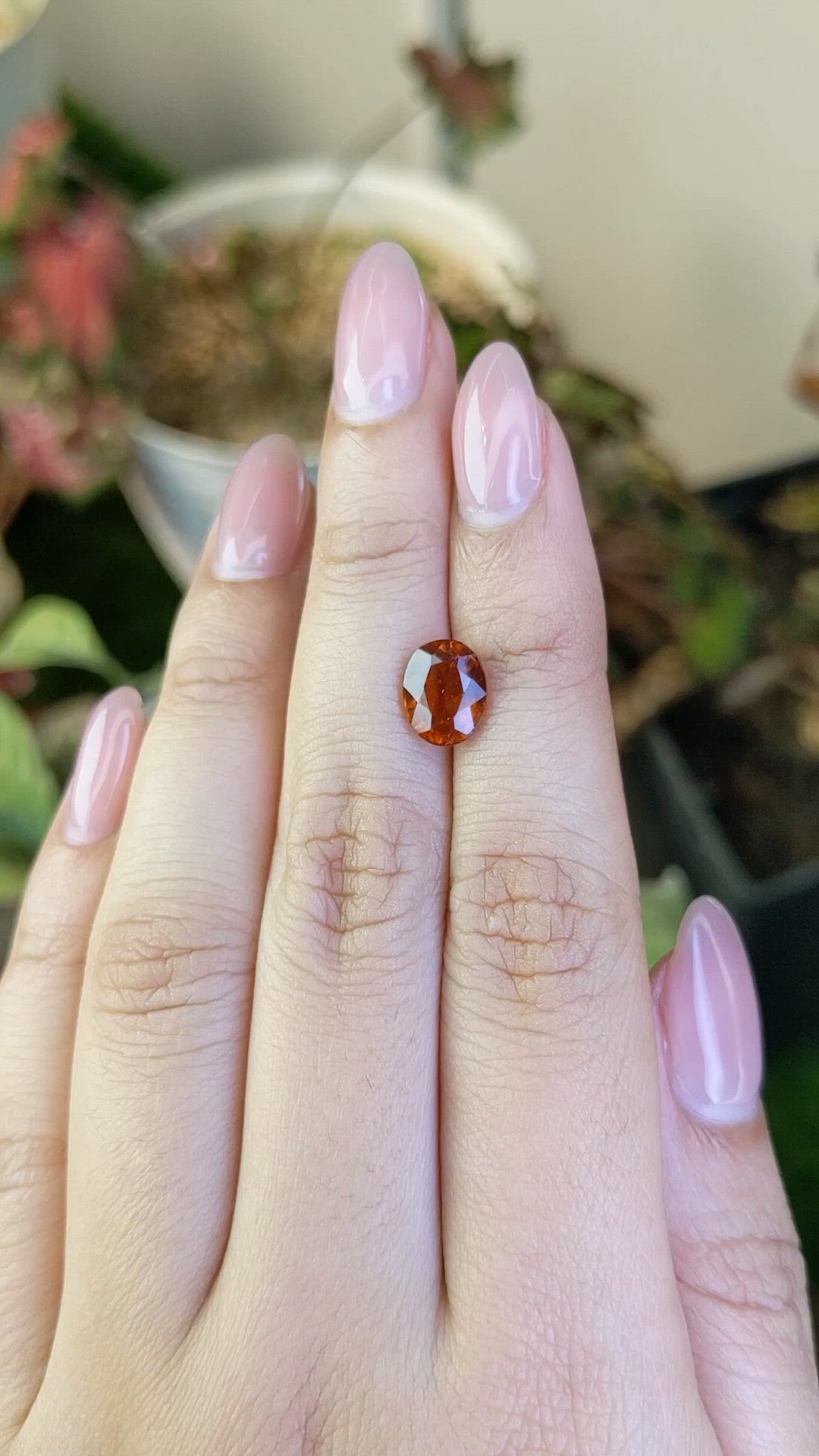 2.37 Ct. Orange Hessonite Garnet from Madagascar Size Video