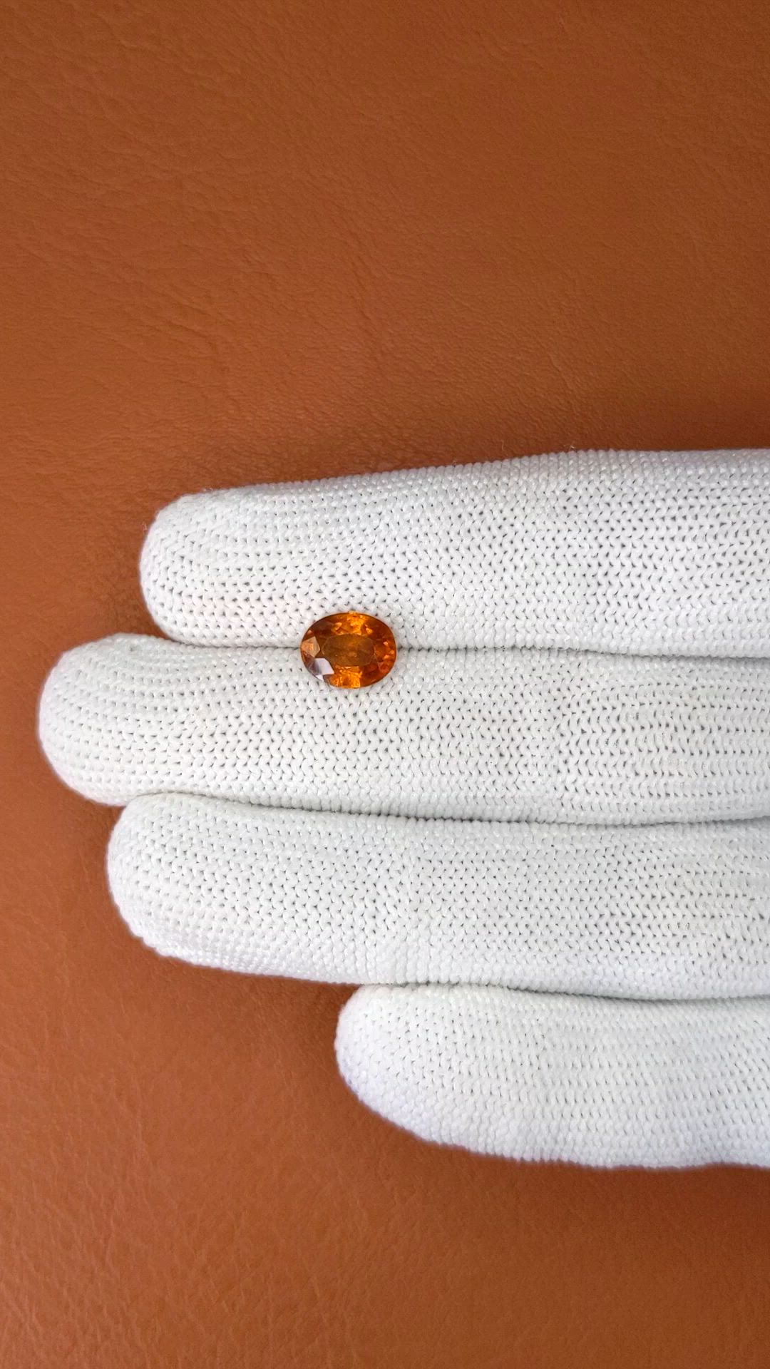 2.37 Ct. Orange Hessonite Garnet from Madagascar Size Video