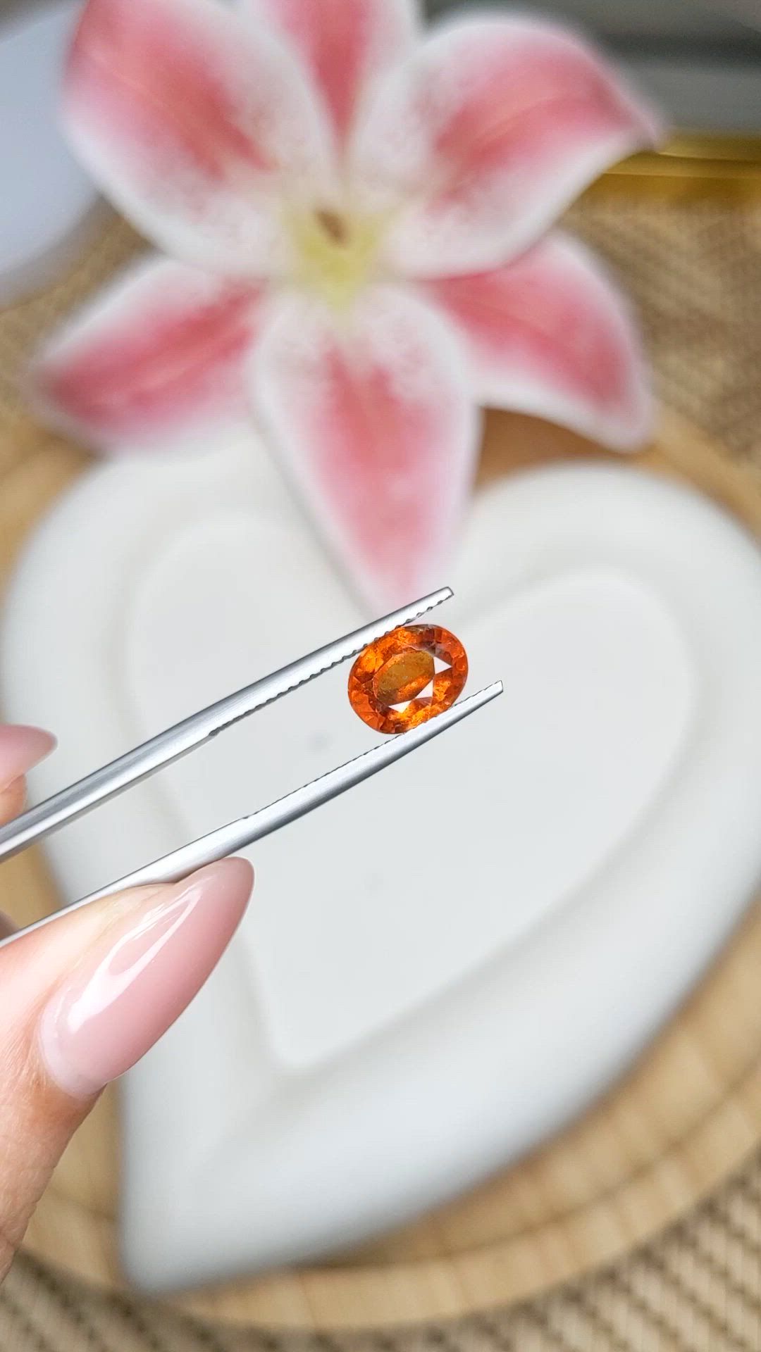 2.37 Ct. Orange Hessonite Garnet from Madagascar Size Video