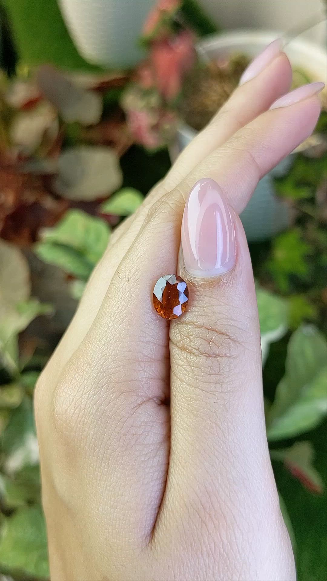 2.37 Ct. Orange Hessonite Garnet from Madagascar Size Video