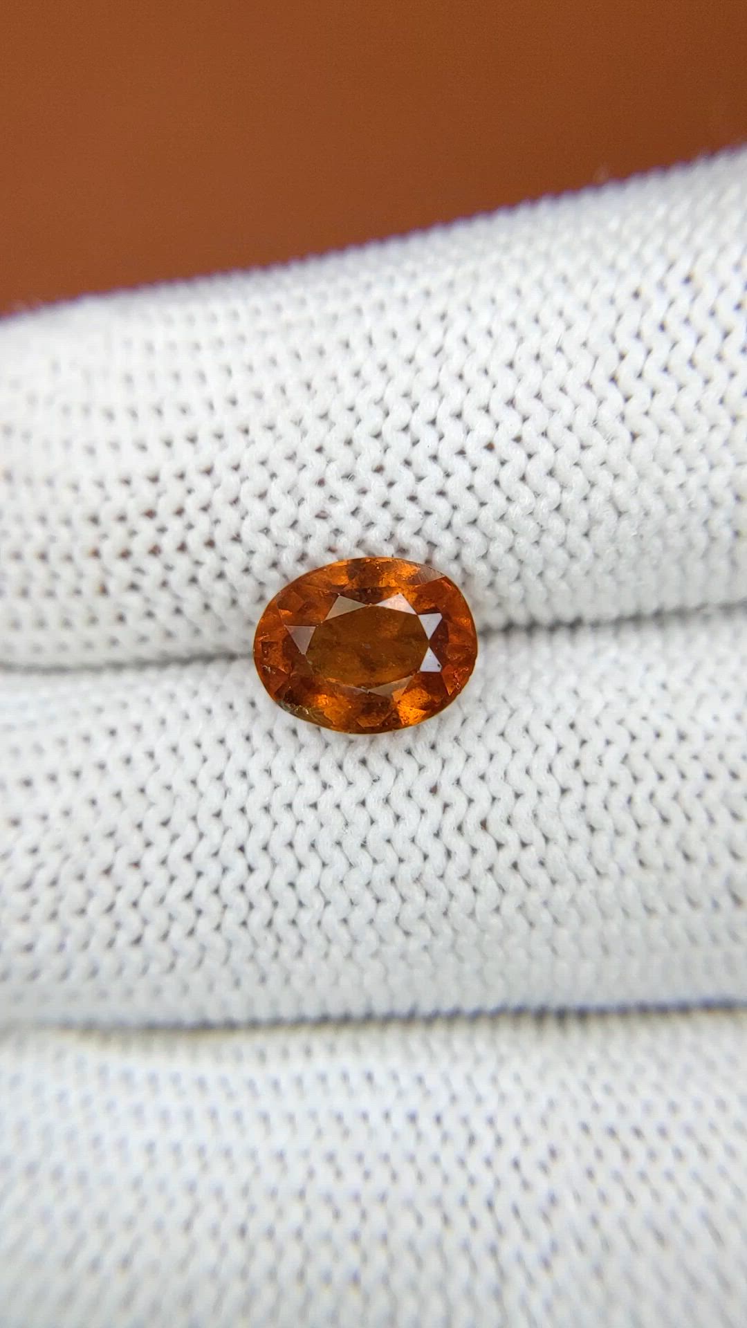 2.37 Ct. Orange Hessonite Garnet from Madagascar Size Video