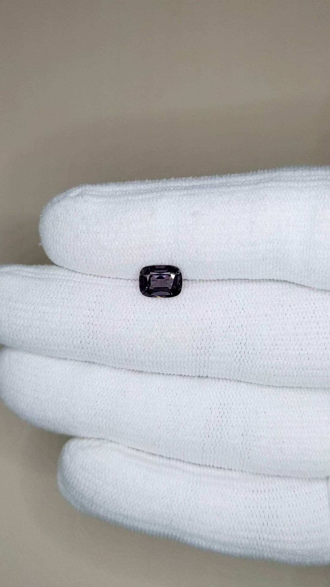 1.26 Ct. Purplish Grey Spinel from Burma (Myanmar) Size Video