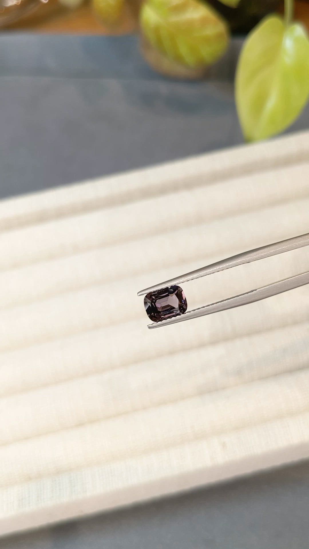 1.26 Ct. Purplish Grey Spinel from Burma (Myanmar) Size Video