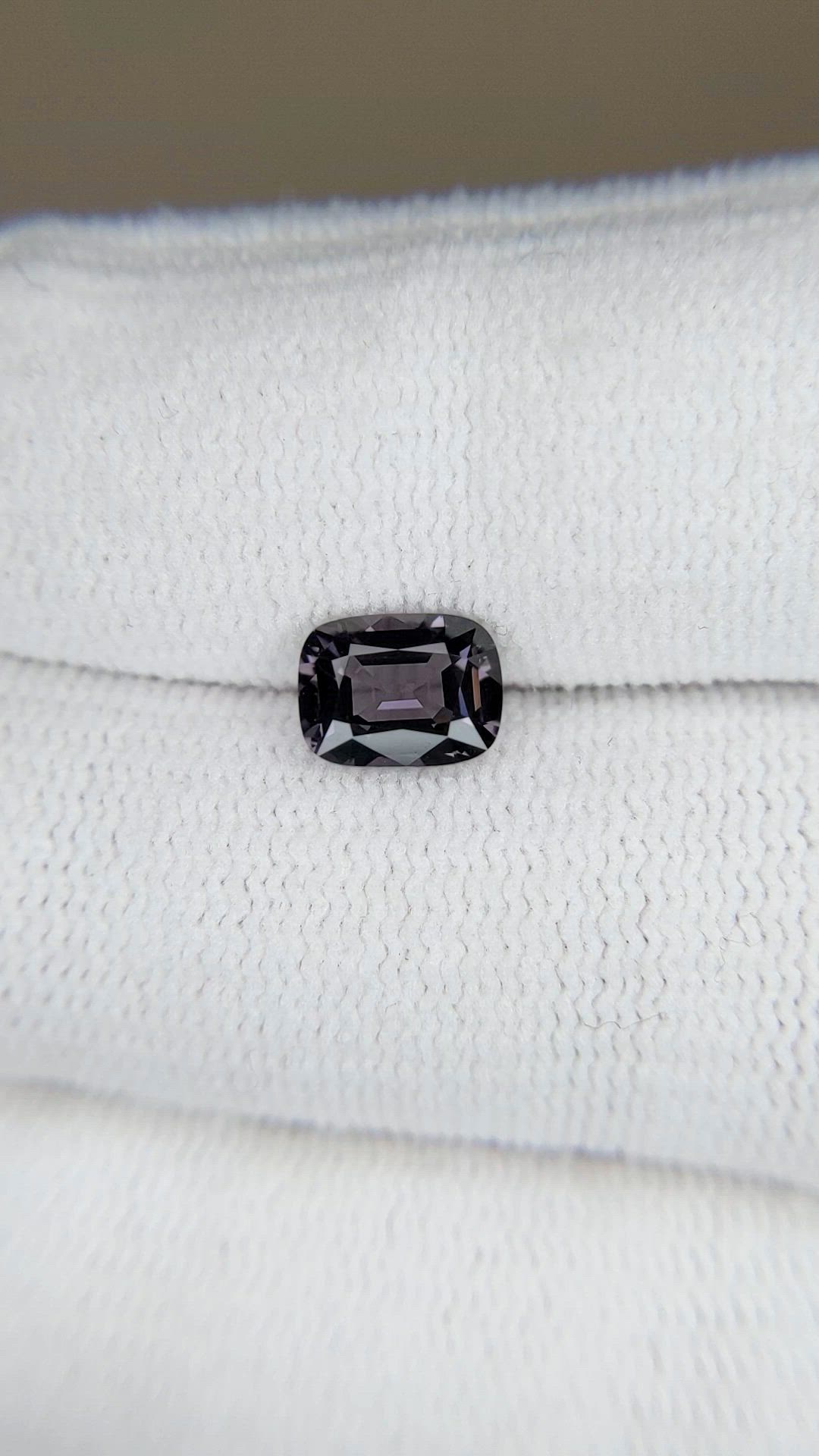 1.26 Ct. Purplish Grey Spinel from Burma (Myanmar) Size Video