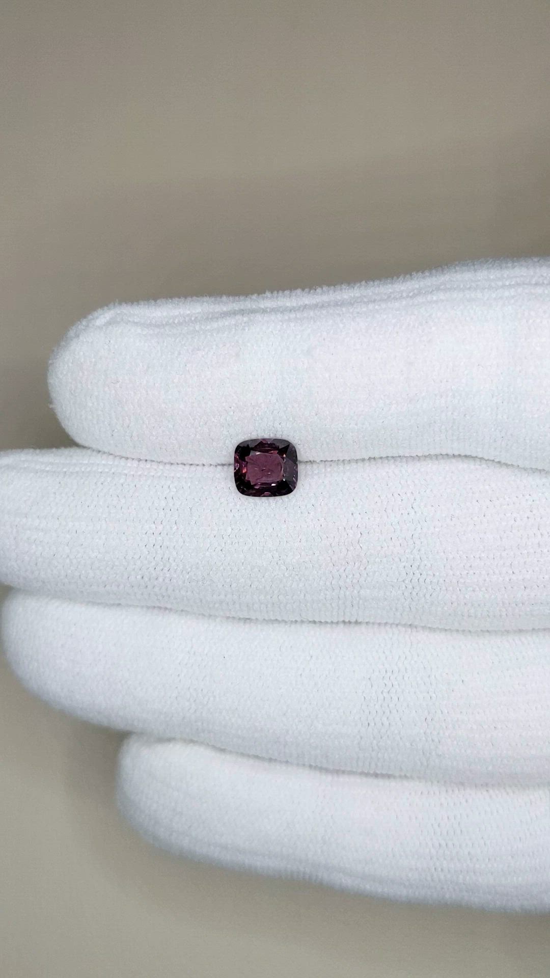 1.21 Ct. Pinkish Purple Spinel from Burma (Myanmar) Size Video