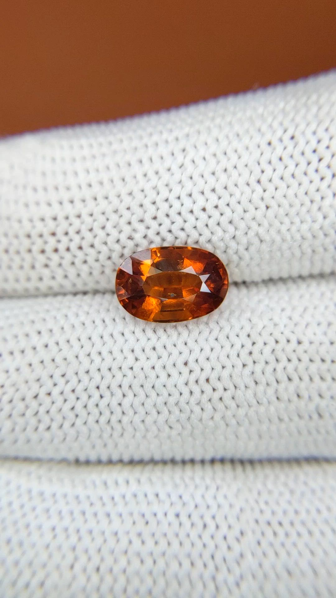 2.65 Ct. Orange Hessonite Garnet from Madagascar Size Video