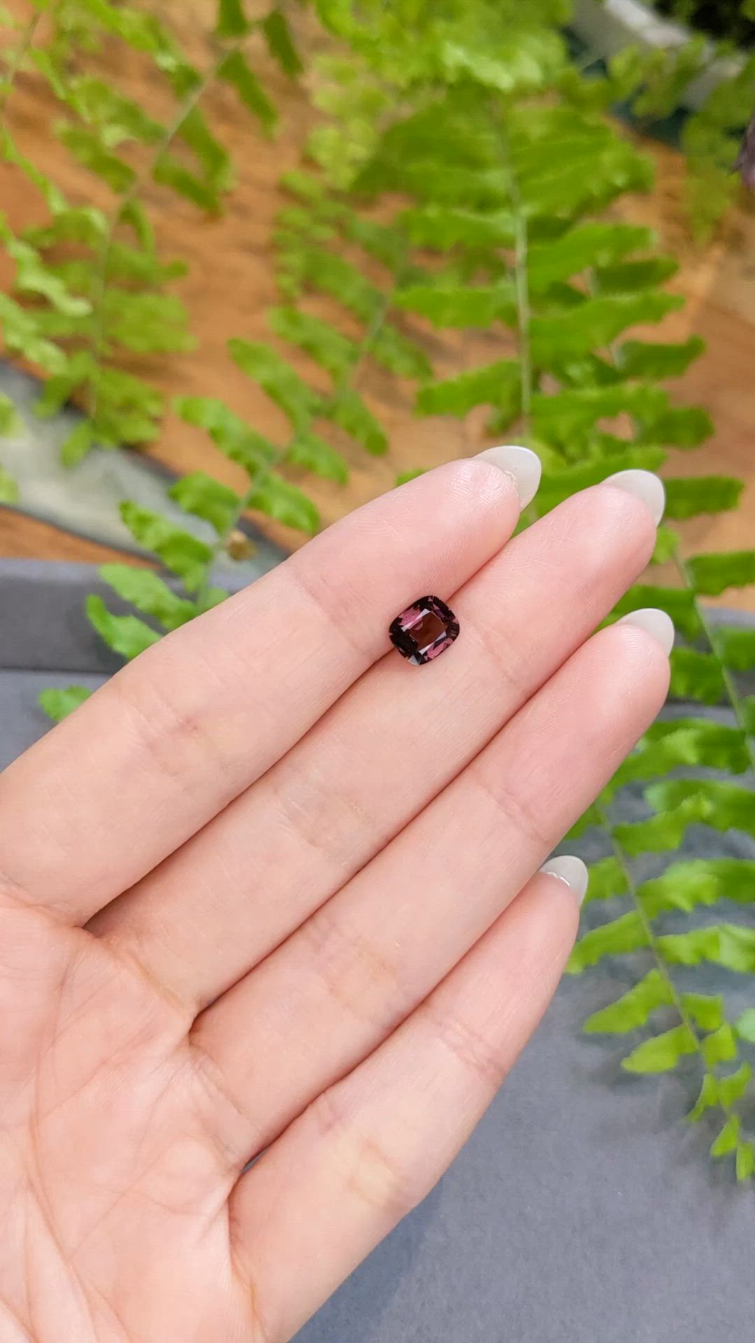 1.21 Ct. Purplish Red Spinel from Burma (Myanmar) Size Video