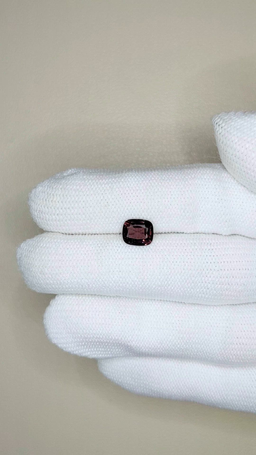 1.21 Ct. Purplish Red Spinel from Burma (Myanmar) Size Video
