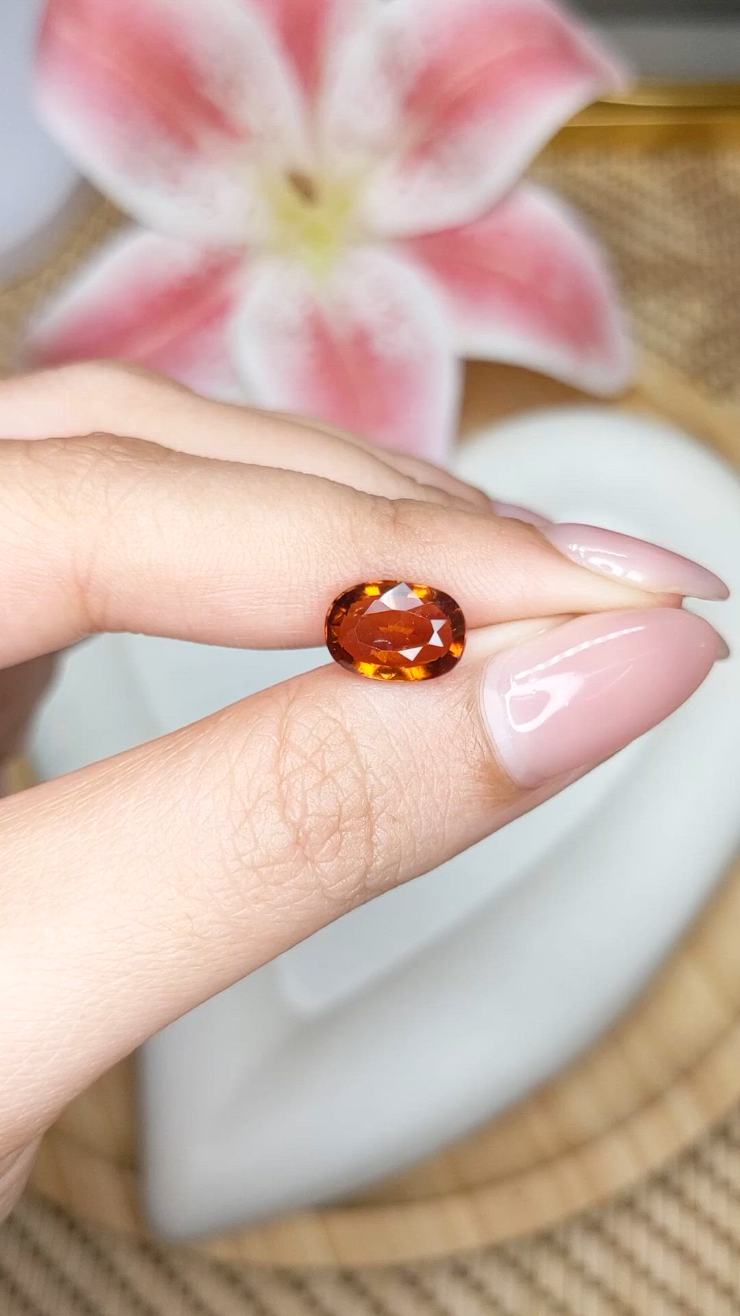 2.70 Ct. Orange Hessonite Garnet from Madagascar Size Video