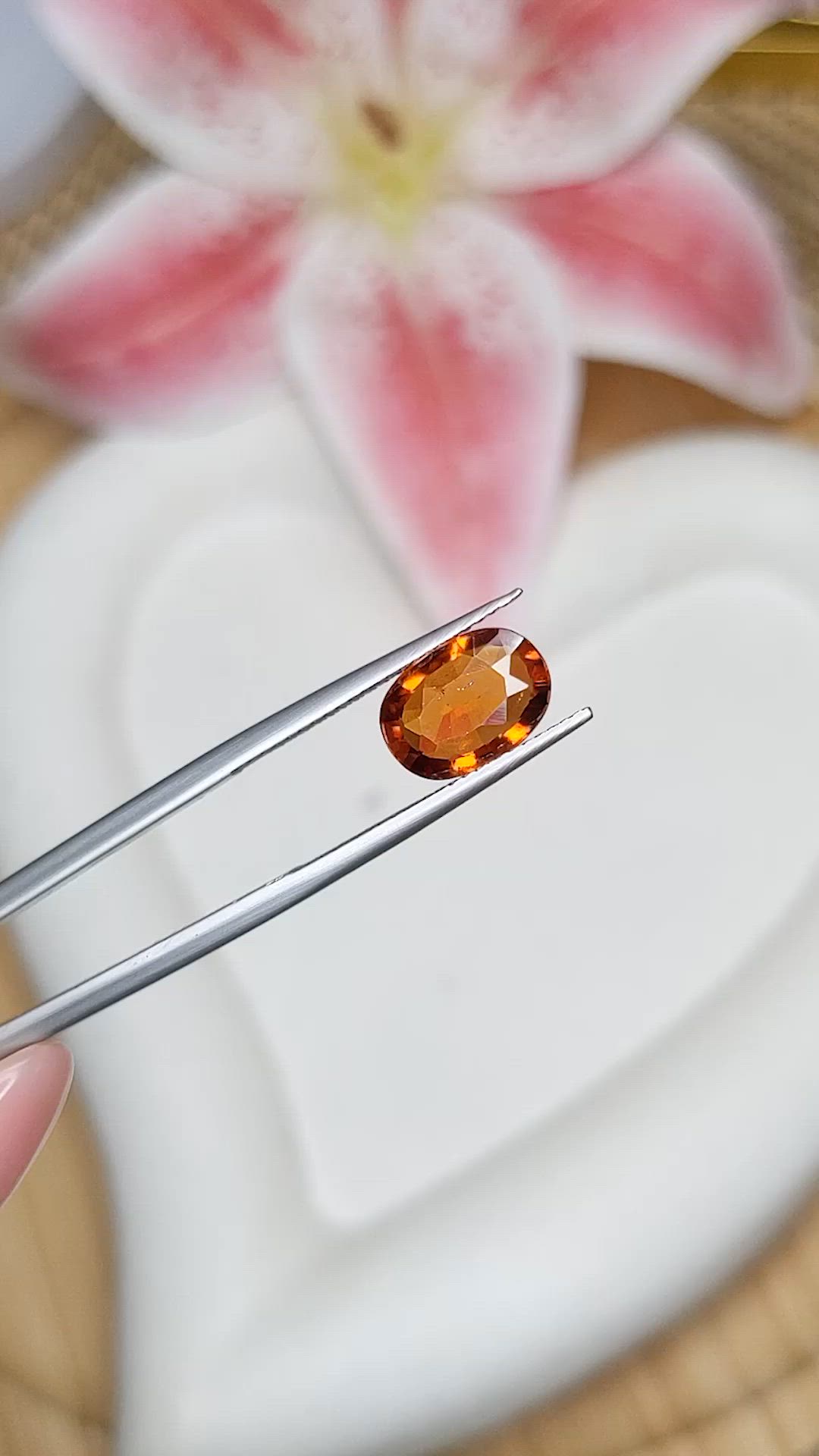 2.70 Ct. Orange Hessonite Garnet from Madagascar Size Video
