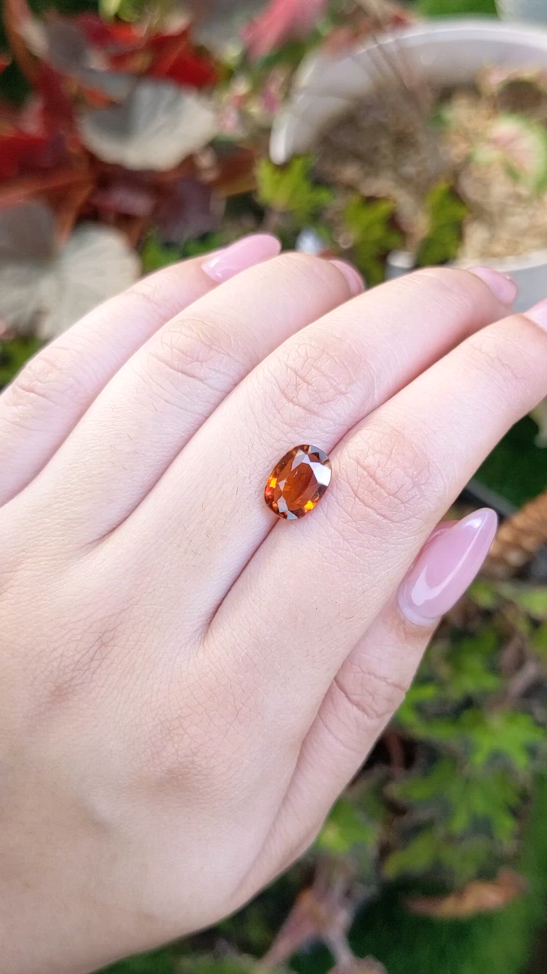 2.70 Ct. Orange Hessonite Garnet from Madagascar Size Video